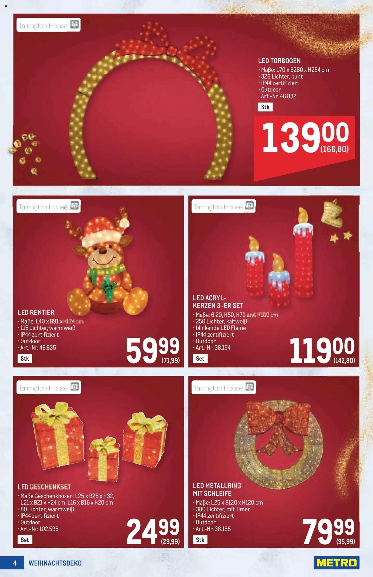 Metro angebote Weihnachtsdeko gültig ab 15.10.2026 | Seite: 4 | Produkte: Kerzen