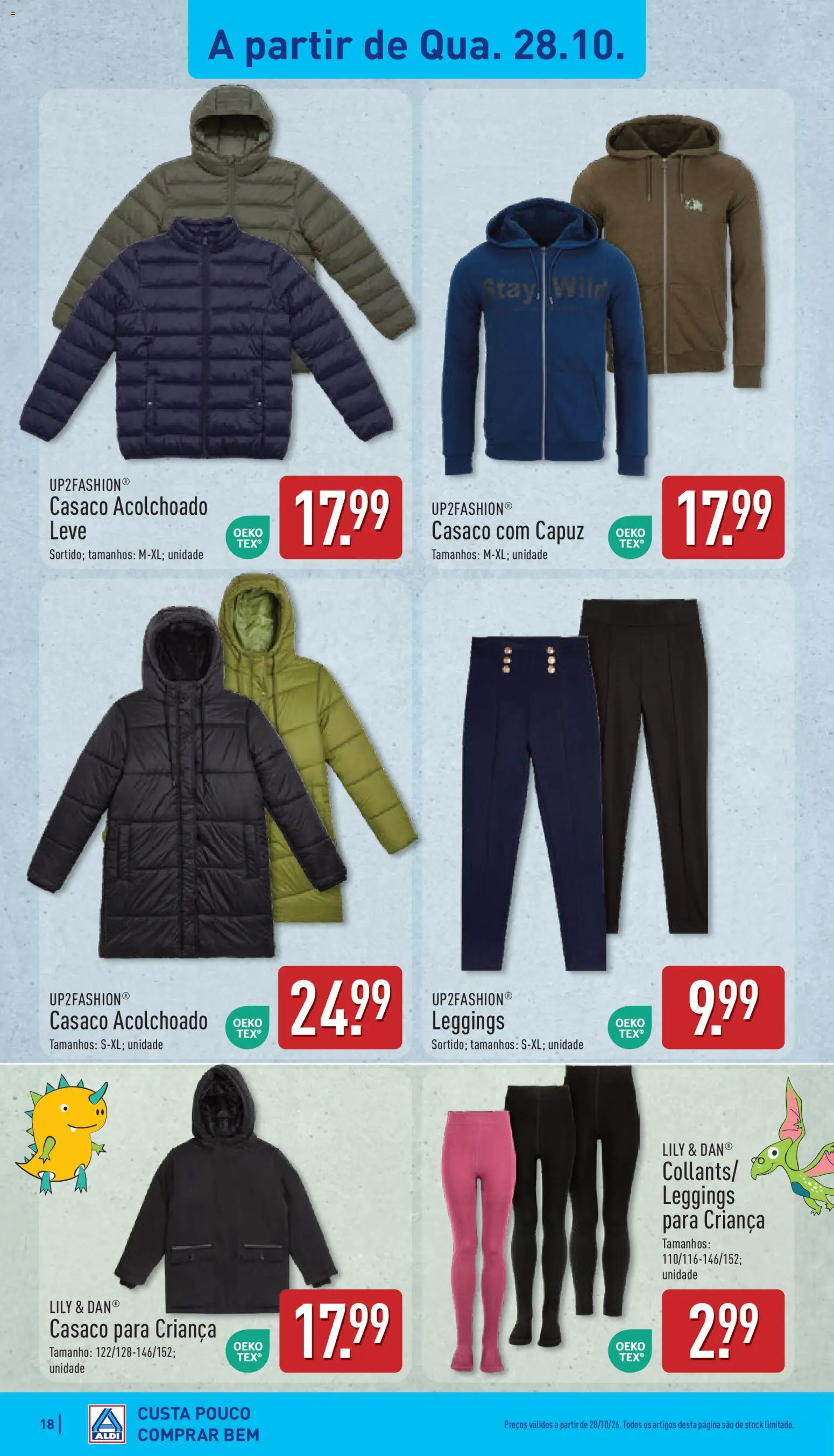 Aldi folheto │ válido de 26/10/2026 | Página: 18 | Produtos: Casaco, Capuz, Leggings