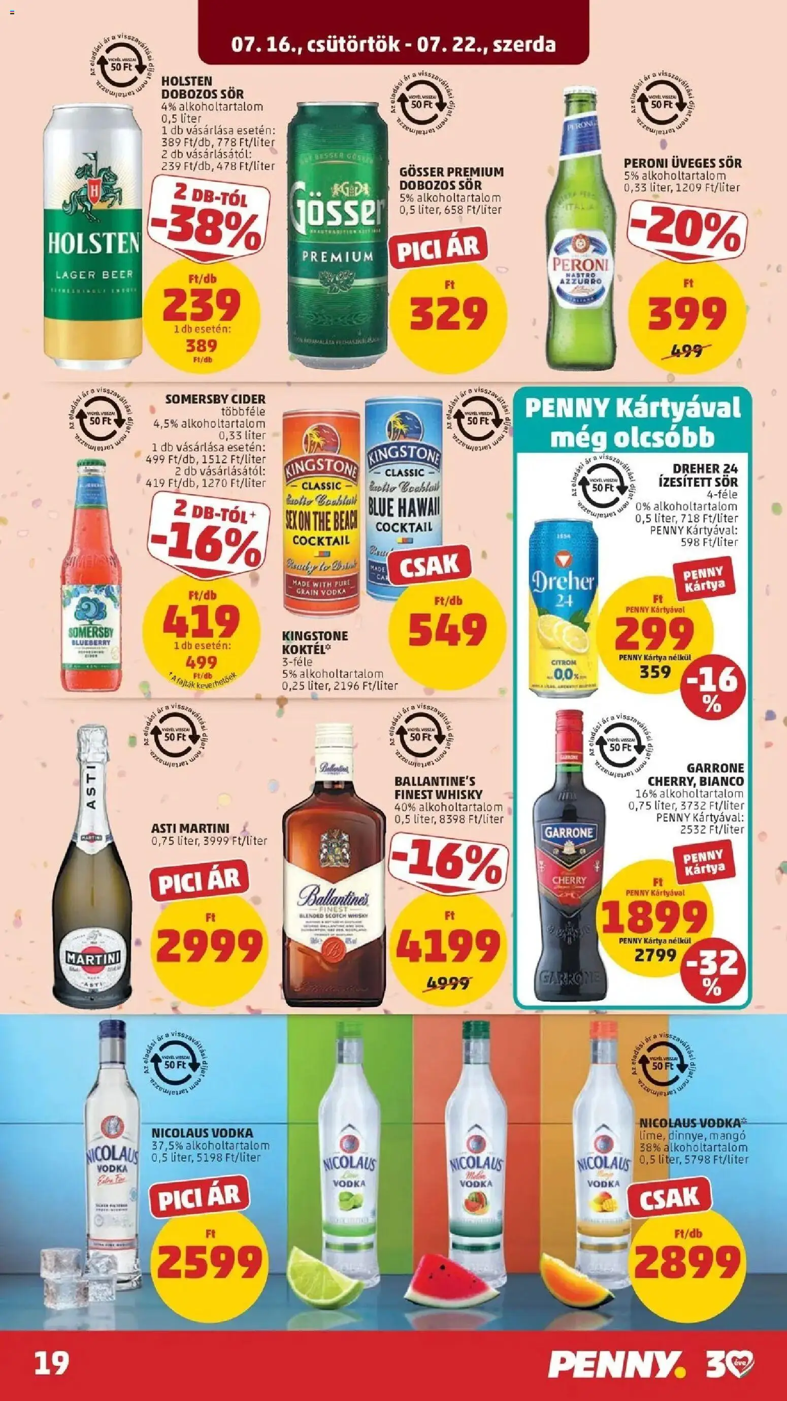 PENNY akciós ujság - amely érvényes a következő dátumtól: 2026.07.16. | Oldal: 19 | Termékek: Püré, Dobozos sör, Só, Citrom