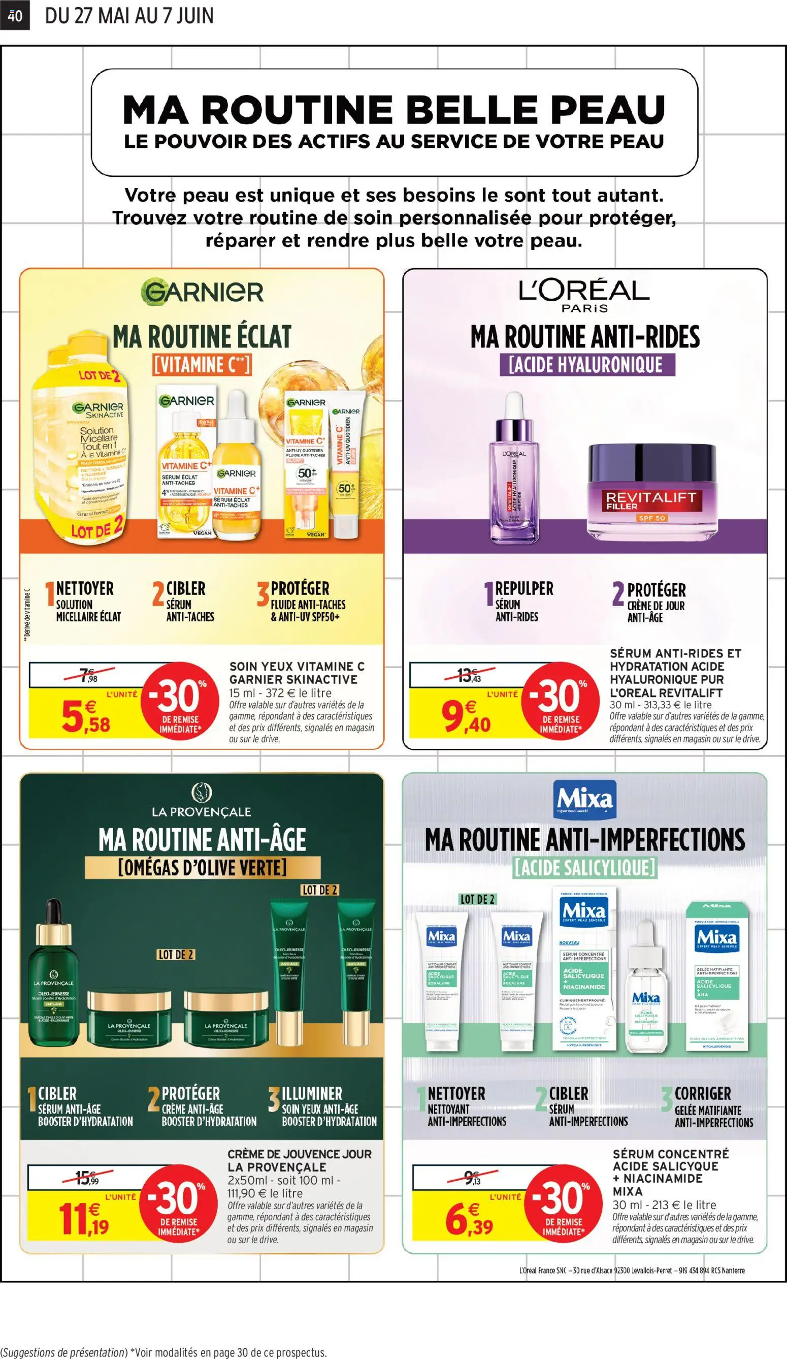 {H1} | Page: 40 | Produits: Crème anti-âge, Crème de jour, Gelée, Crème