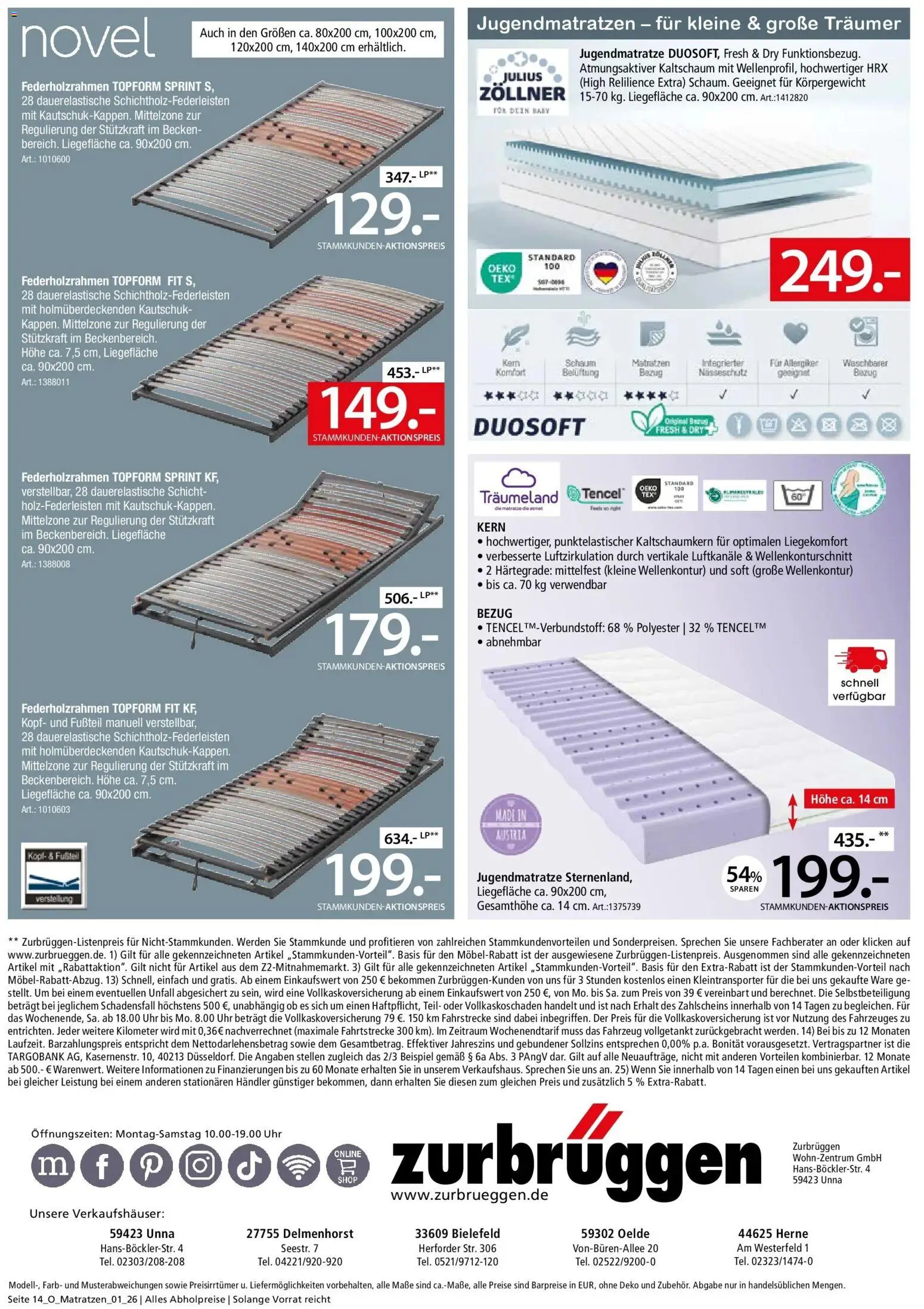Zurbrüggen Matratzen (ab 14.07.2026) zum Blättern | Seite: 14 | Produkte: Matratze, Uhr