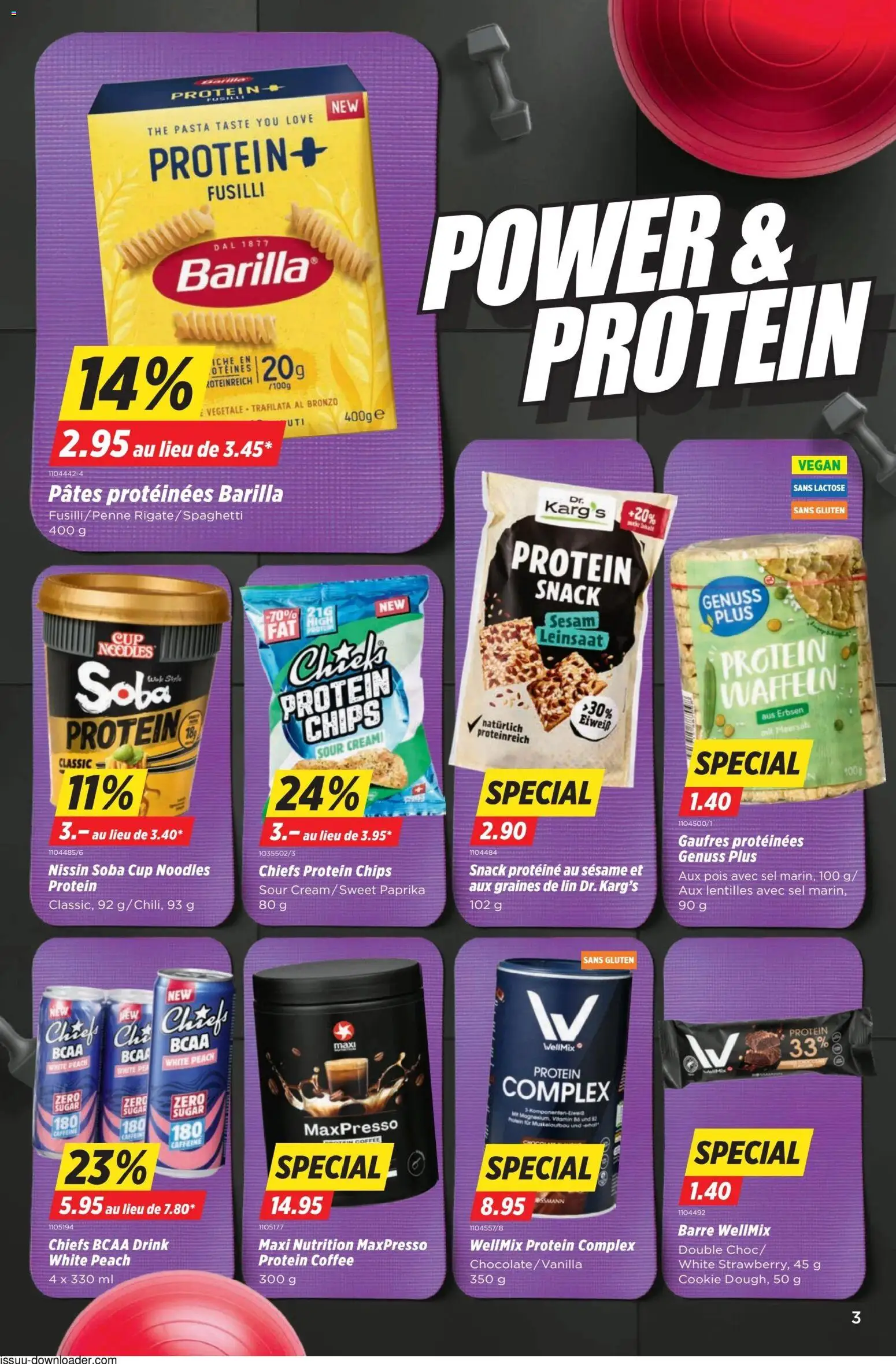 Denner aktionen FR – gültig ab 09.04.2026 | Seite: 3 | Produkte: Barilla, Waffeln, Erbsen, Chips