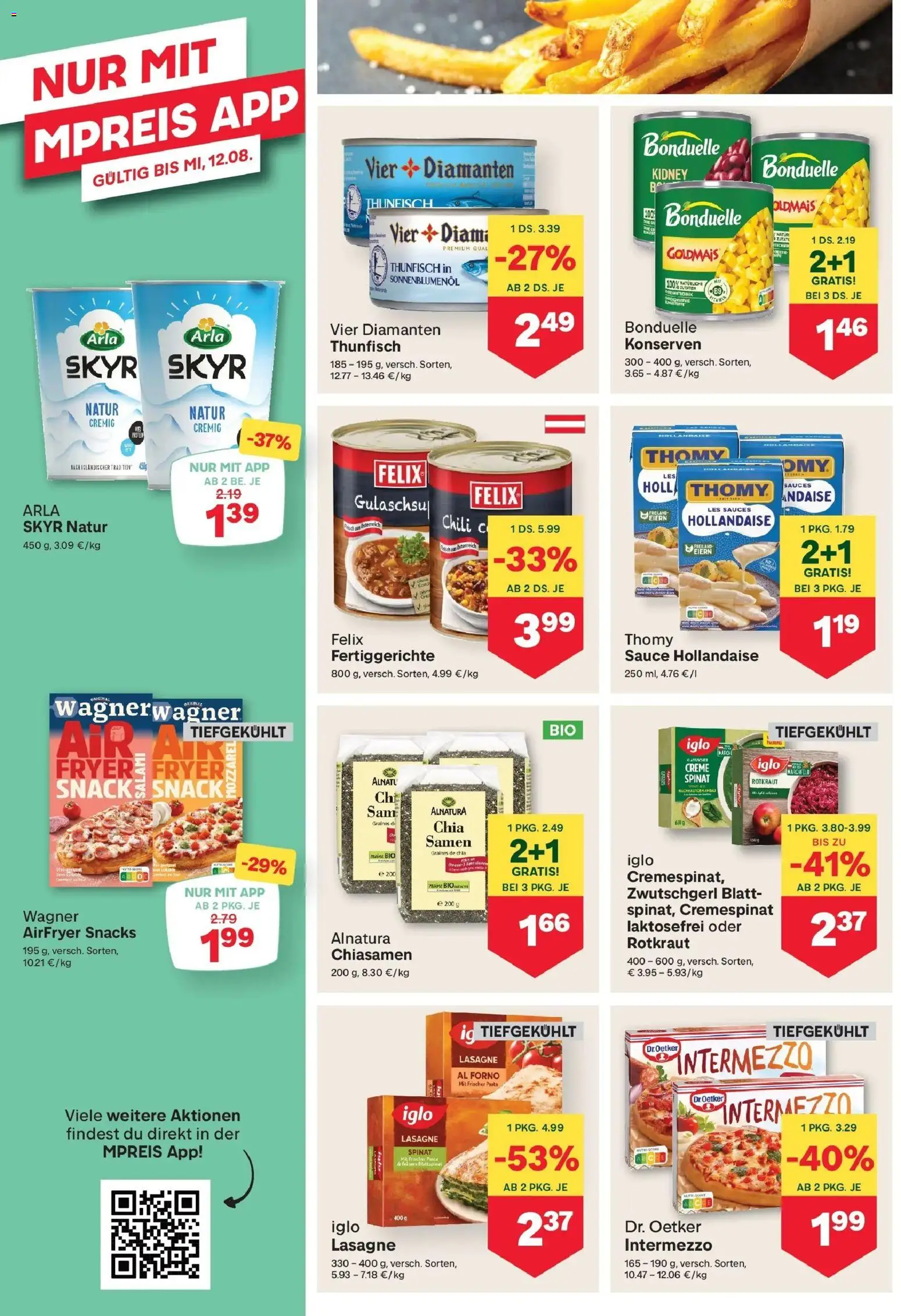 MPREIS Velden gültig ab 30.07.2026 | Seite: 8 | Produkte: Pasta, Fertiggerichte, Zutaten, Creme