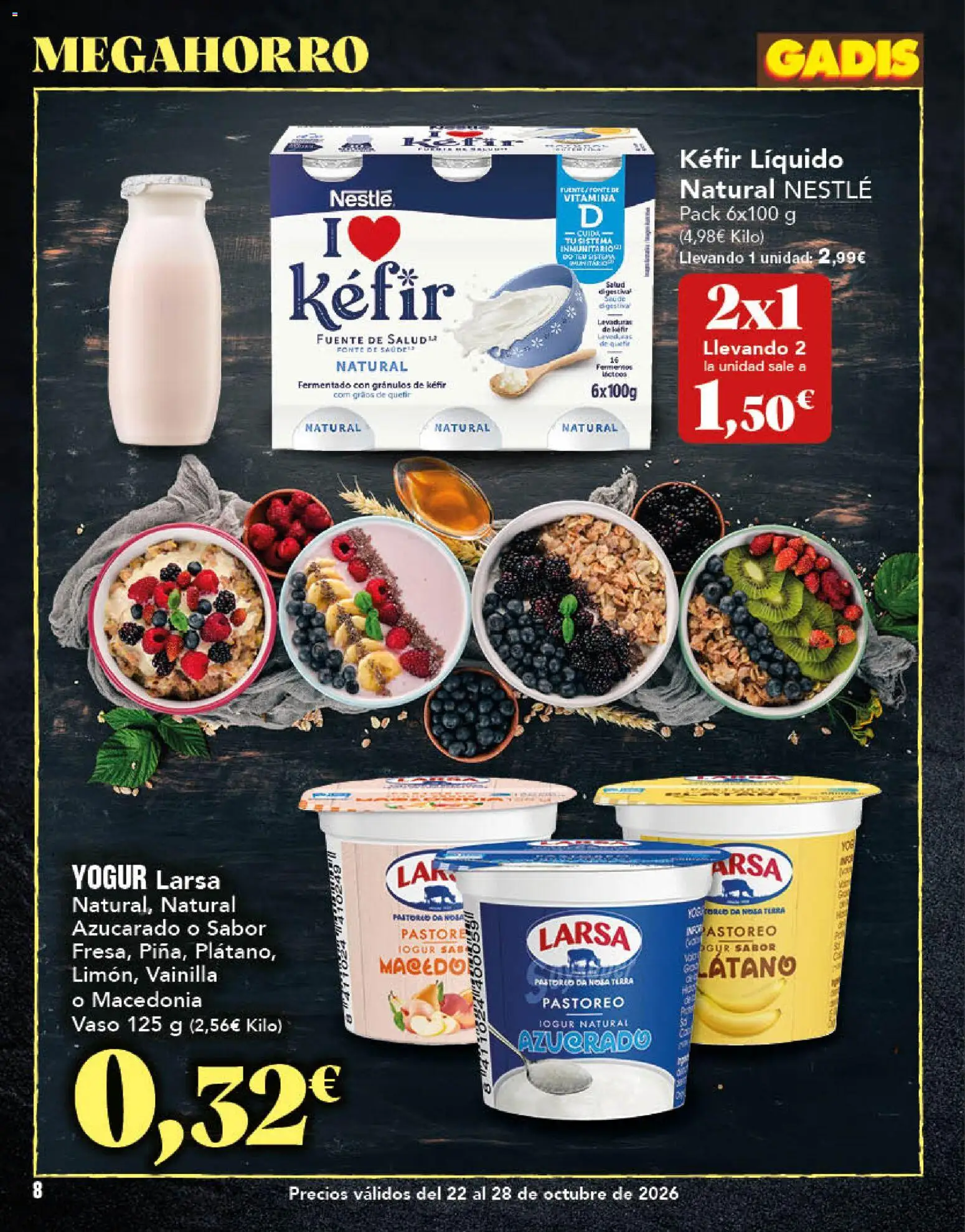 Gadis - folleto │ válido desde el 22/10/2026 | Página: 8 | Productos: Kéfir, Yogur, Vainilla
