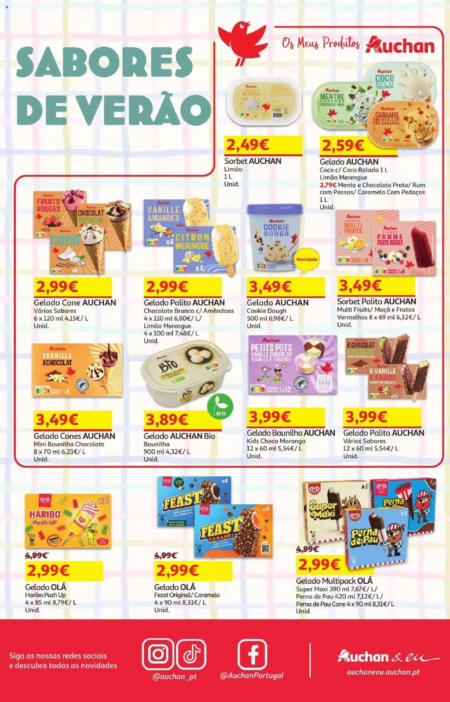 Auchan - Férias de Verão  Casa Verão │ válido de 22/07/2026 | Página: 20 | Produtos: Amêndoas, Gelado, Chocolate, Creme