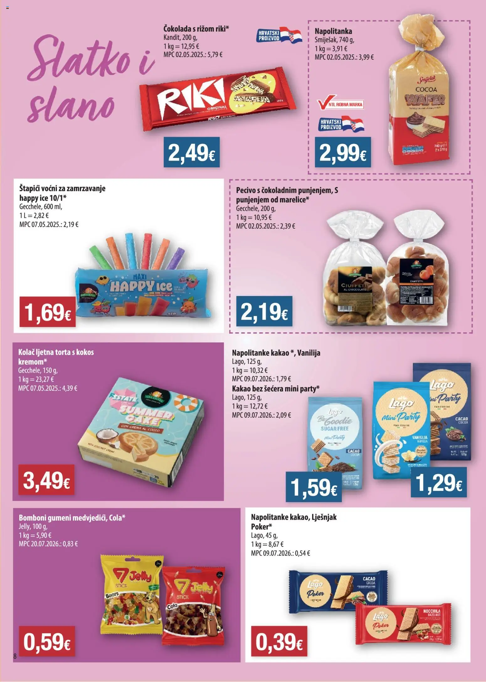 NTL katalog | vrijedi od 19.08.2026 | Stranica: 8 | Proizvodi: Kolac, Štapići, Pecivo, Kokos