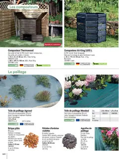 Gedimat - Prévisualisation de Gedimat - Brochure Aména-gements extérieurs valide à partir de 01.04.2026 | Page: 160 | Produits: Sac, Toile de paillage, Composteur, Rouleau