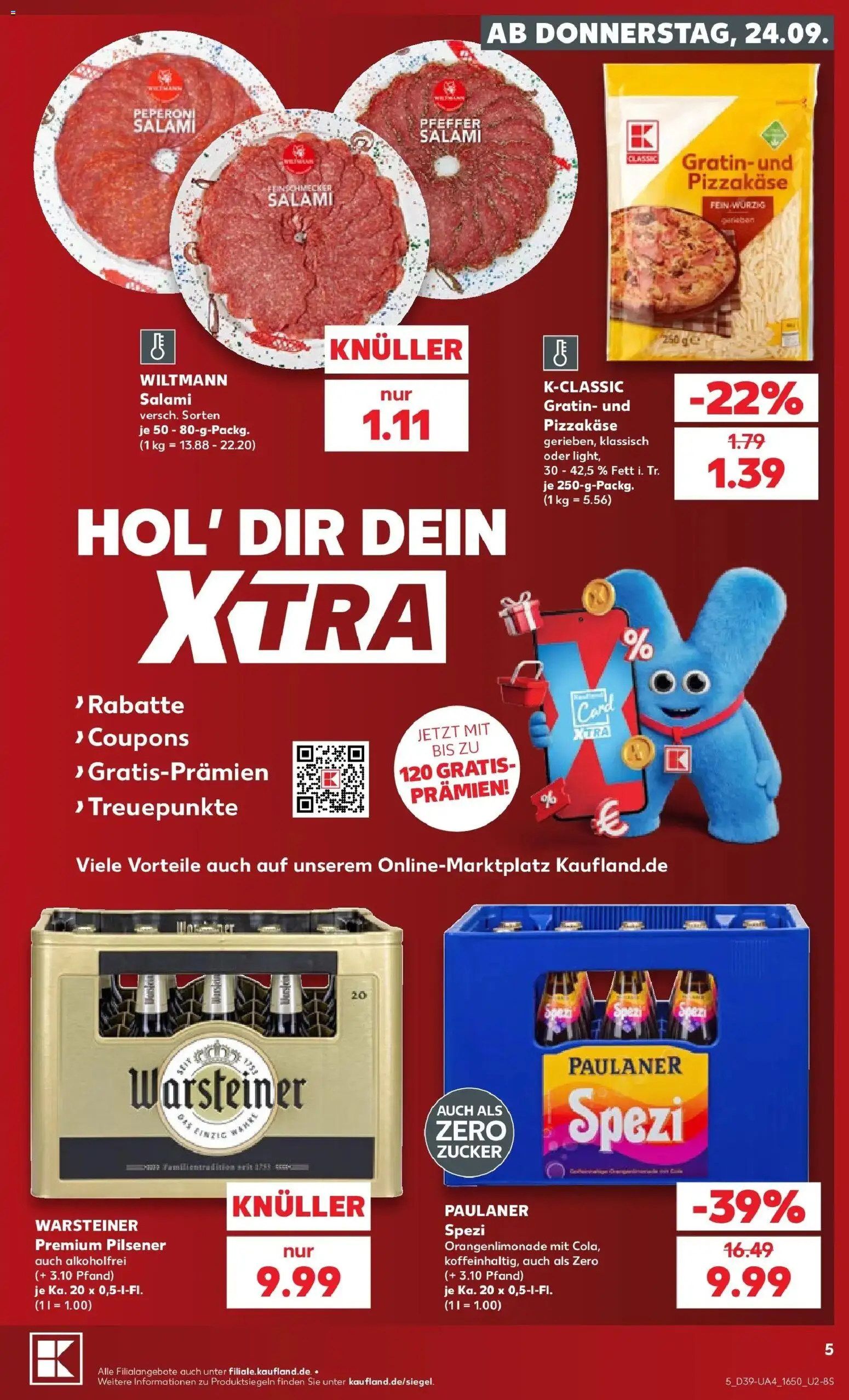 Prospekt Kaufland ab 21.09.2026 » Angebote Online zum Blättern | Seite: 17 | Produkte: Zucker, Pfeffer, Warsteiner, Salami