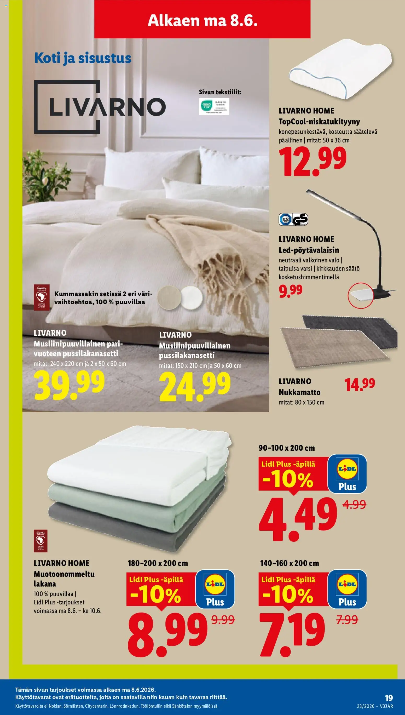 Lidl tarjoukset - Helsinki – voimassa 04.06.2026 alkaen | Sivu: 27 | Tuotteet: Pussilakanasetti, Lakana