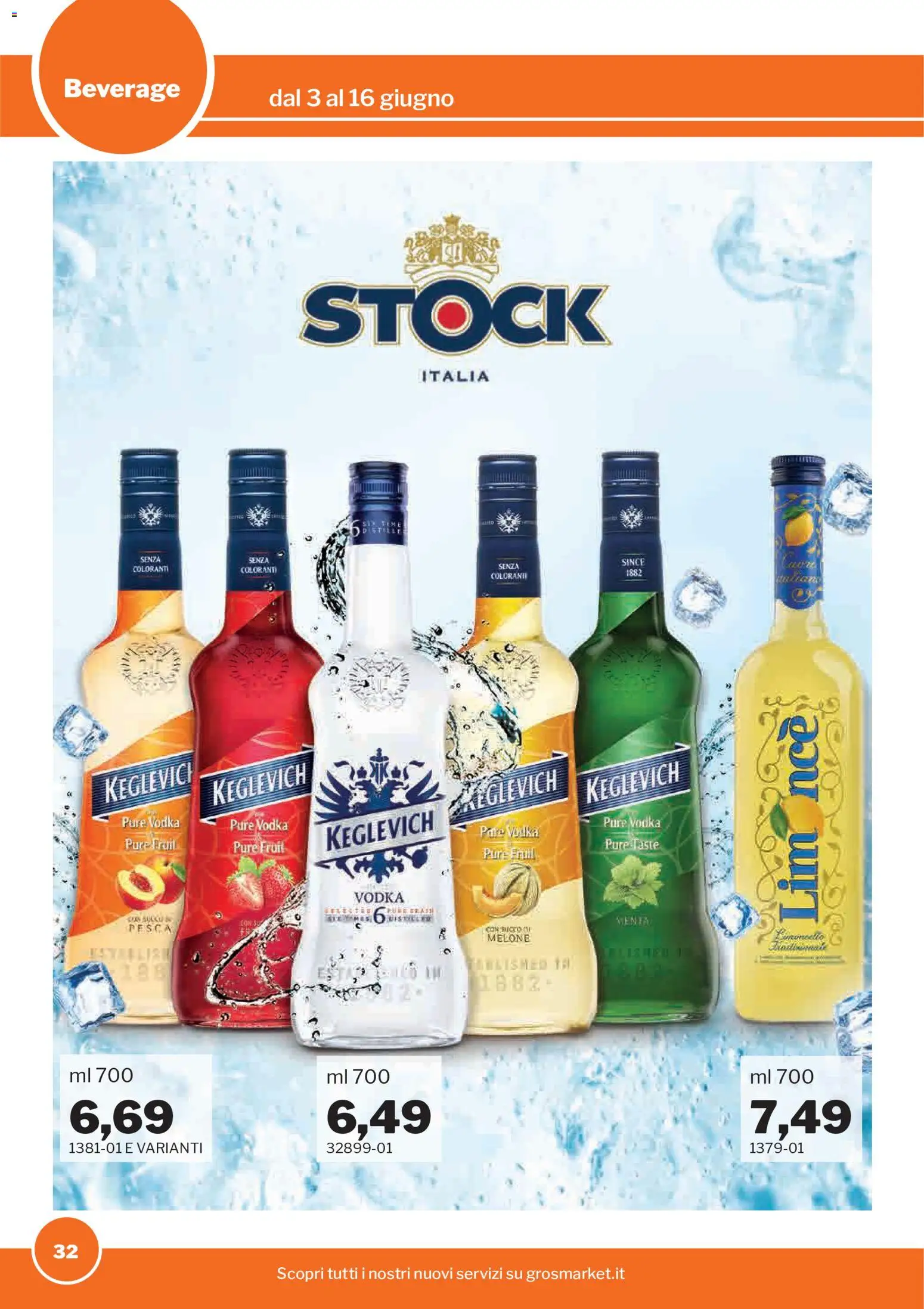 Volantino Sogegross del 03.06.2026 | Pagina: 32 | Prodotti: Vodka, Pesca, Melone, Menta
