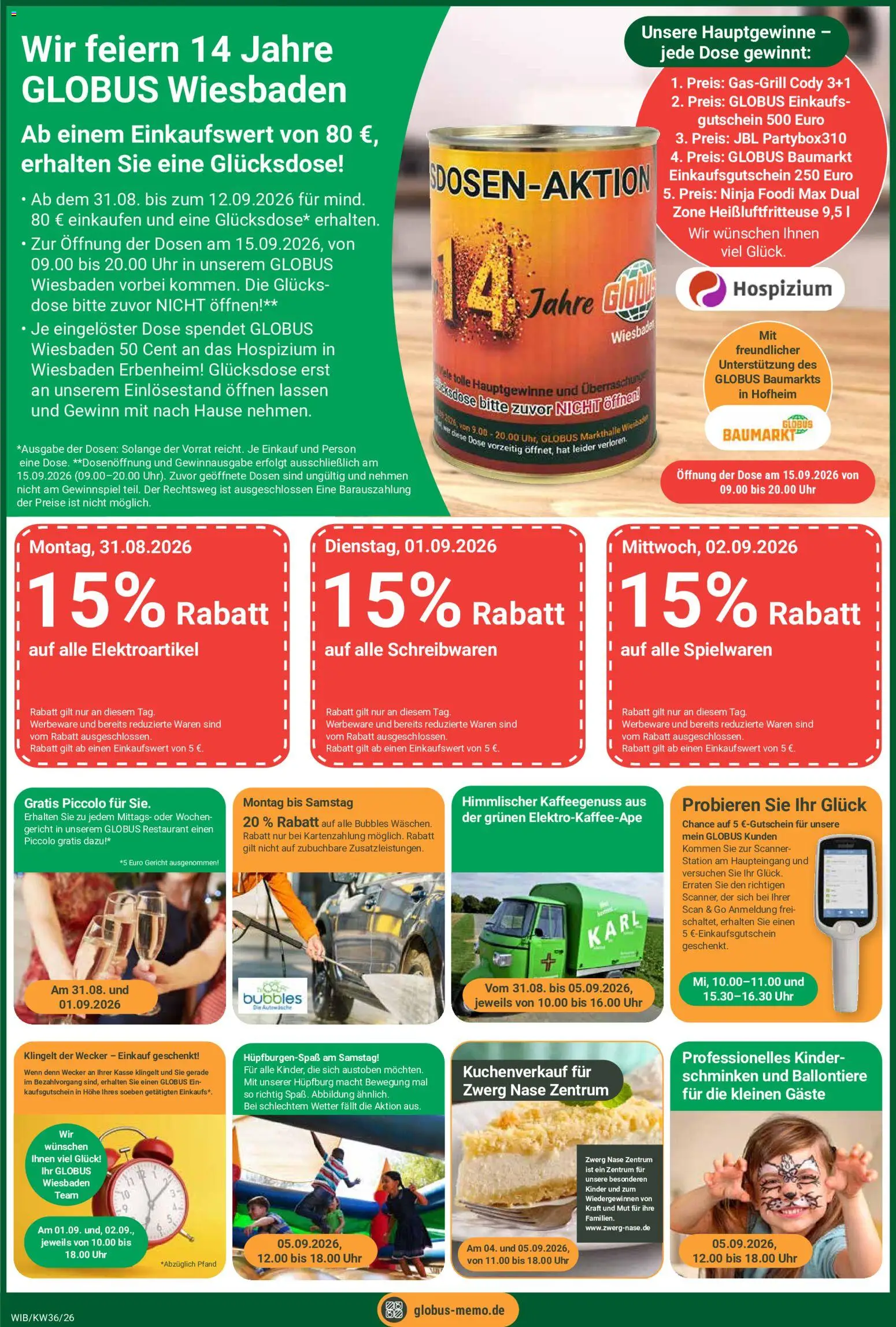 Globus Prospekt Wiesbaden-Nordenstadt – gültig ab 31.08.2026 | Seite: 4 | Produkte: Heißluftfritteuse, Uhr, Wecker