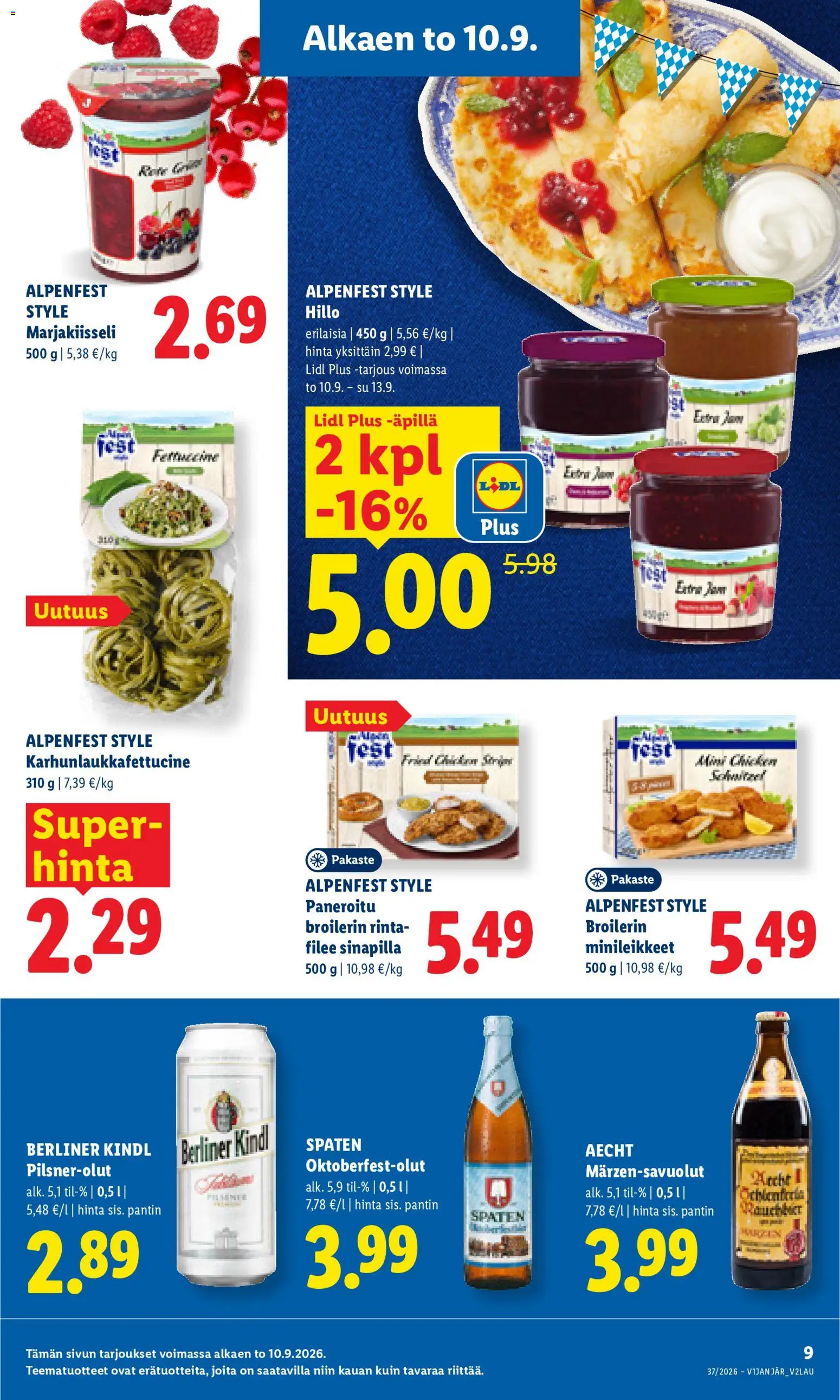 Lidl tarjoukset - Rovaniemi – voimassa 10/09/2026 alkaen | Sivu: 9 | Tuotteet: Pasta
