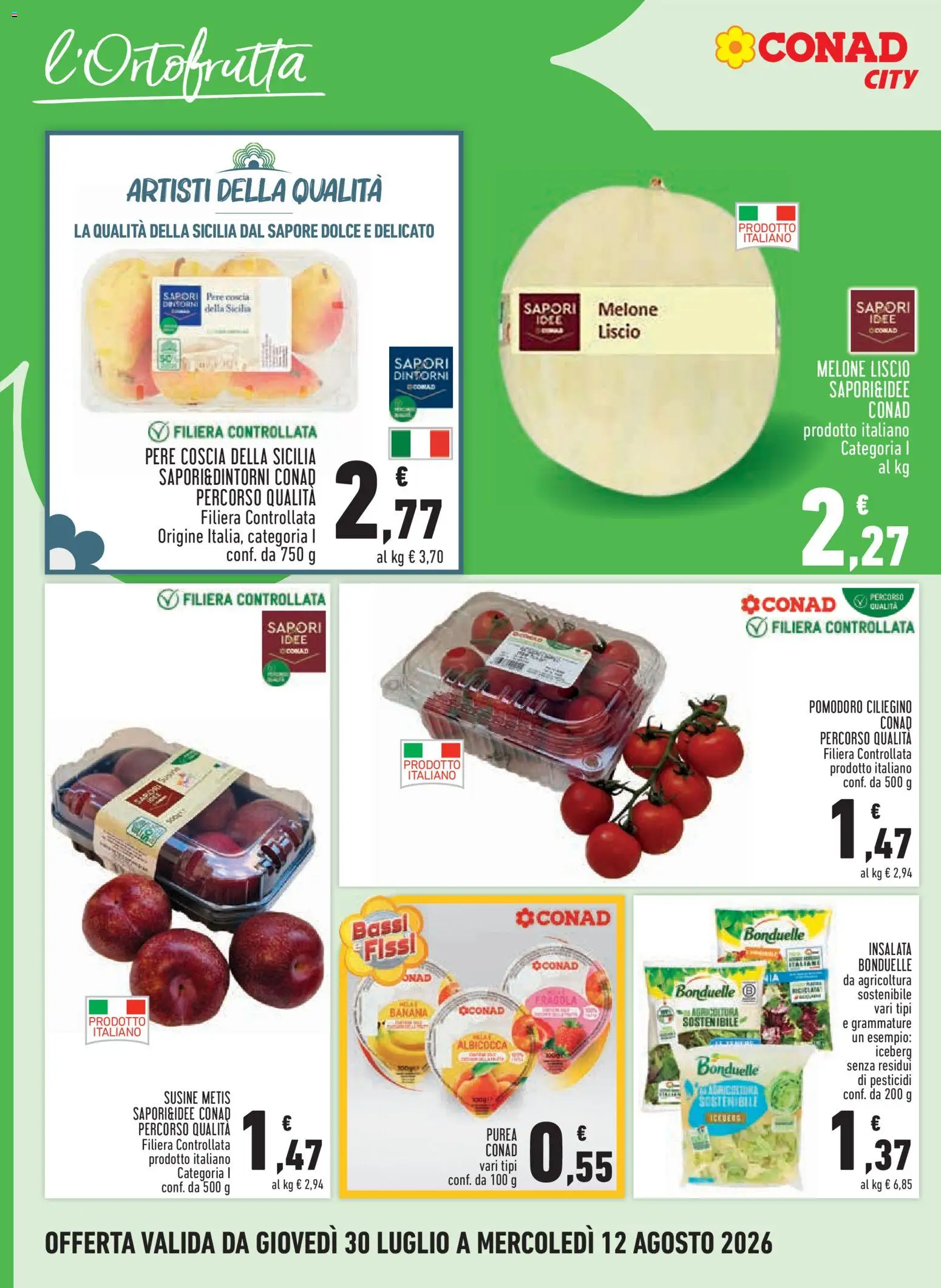 Volantino Conad del 30/07/2026 | Pagina: 6 | Prodotti: Insalata, Pomodoro, Melone, Susine