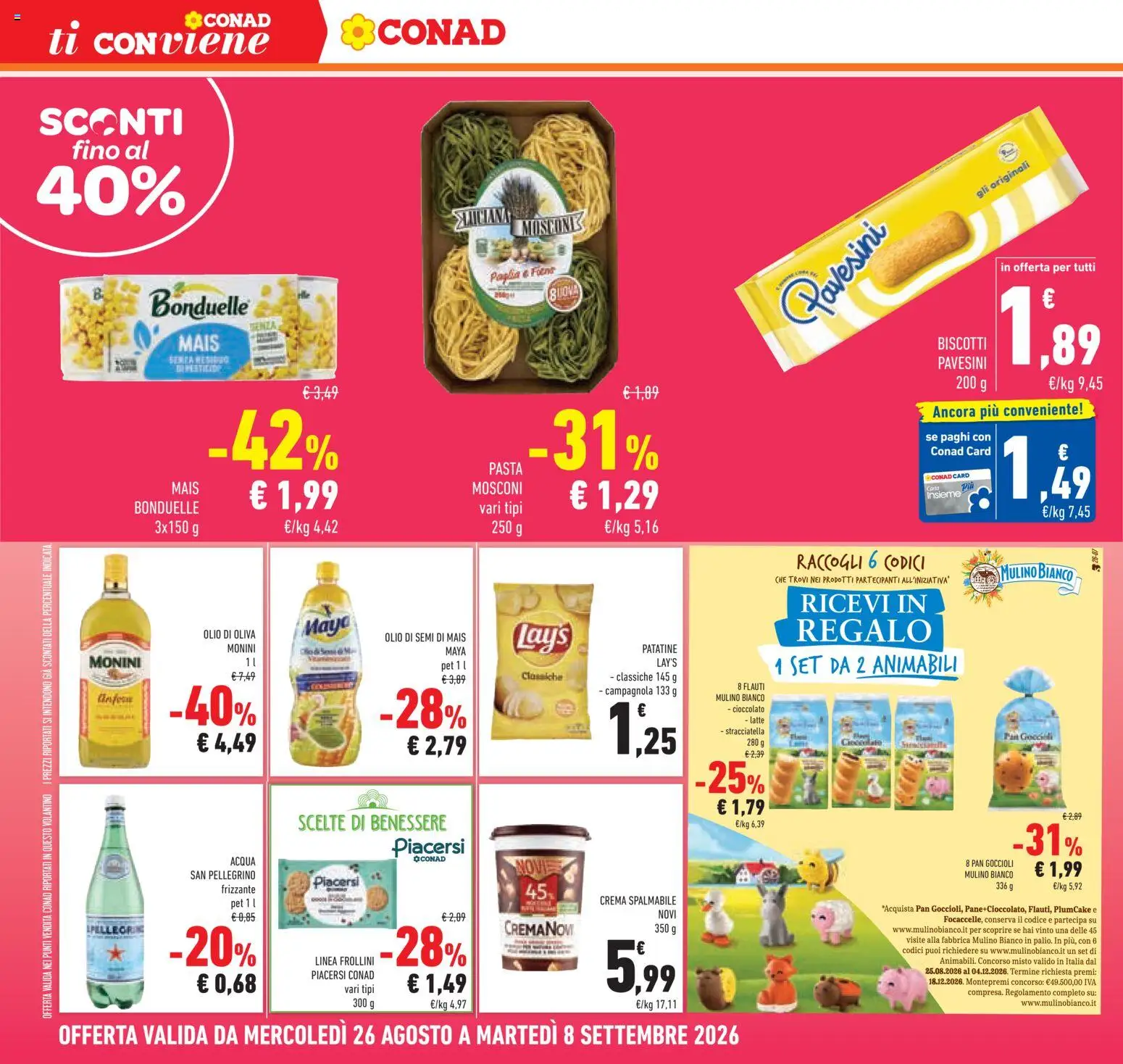 Volantino Conad del 26/08/2026 | Pagina: 22 | Prodotti: Olive, Plumcake, Stracciatella, Olio di Oliva
