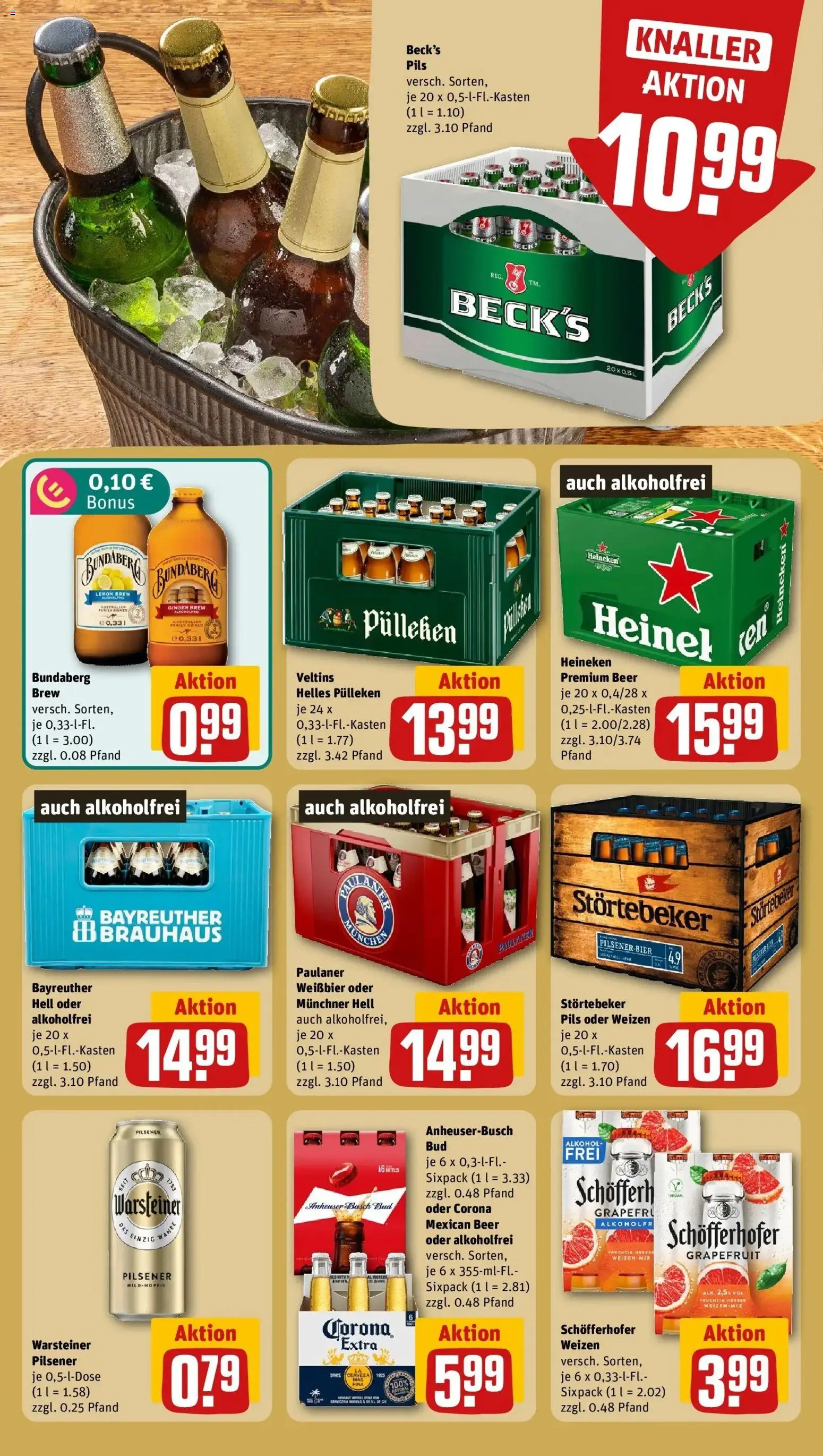 REWE Prospekt ab 19.10.2026 zum Blättern » Angebote | Seite: 21 | Produkte: Bier, Weißbier, Heineken, Warsteiner