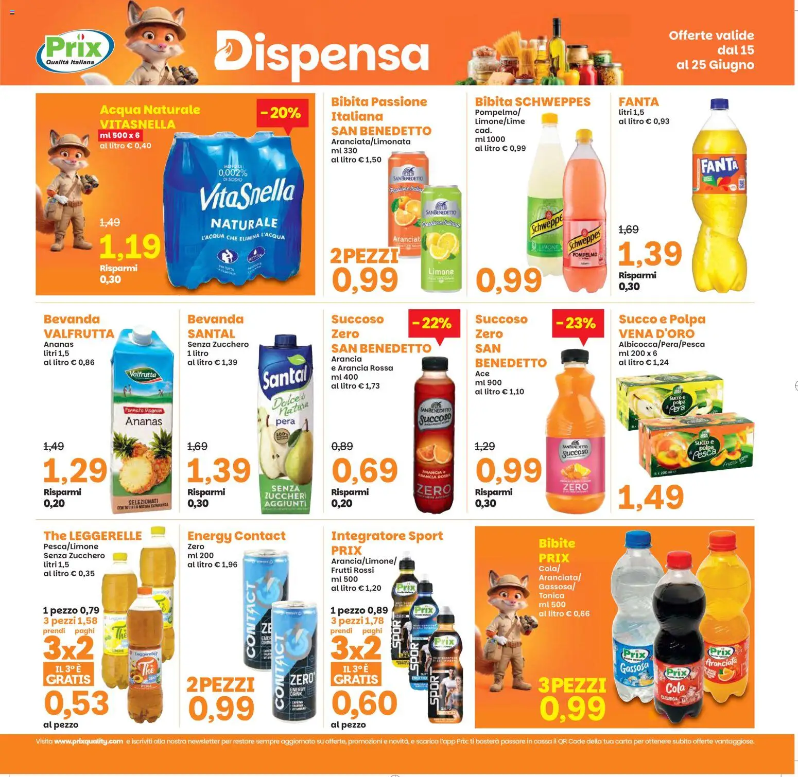 Volantino Prix del 15.06.2026 | Pagina: 18 | Prodotti: Zucchero, Pesca, The, Fanta
