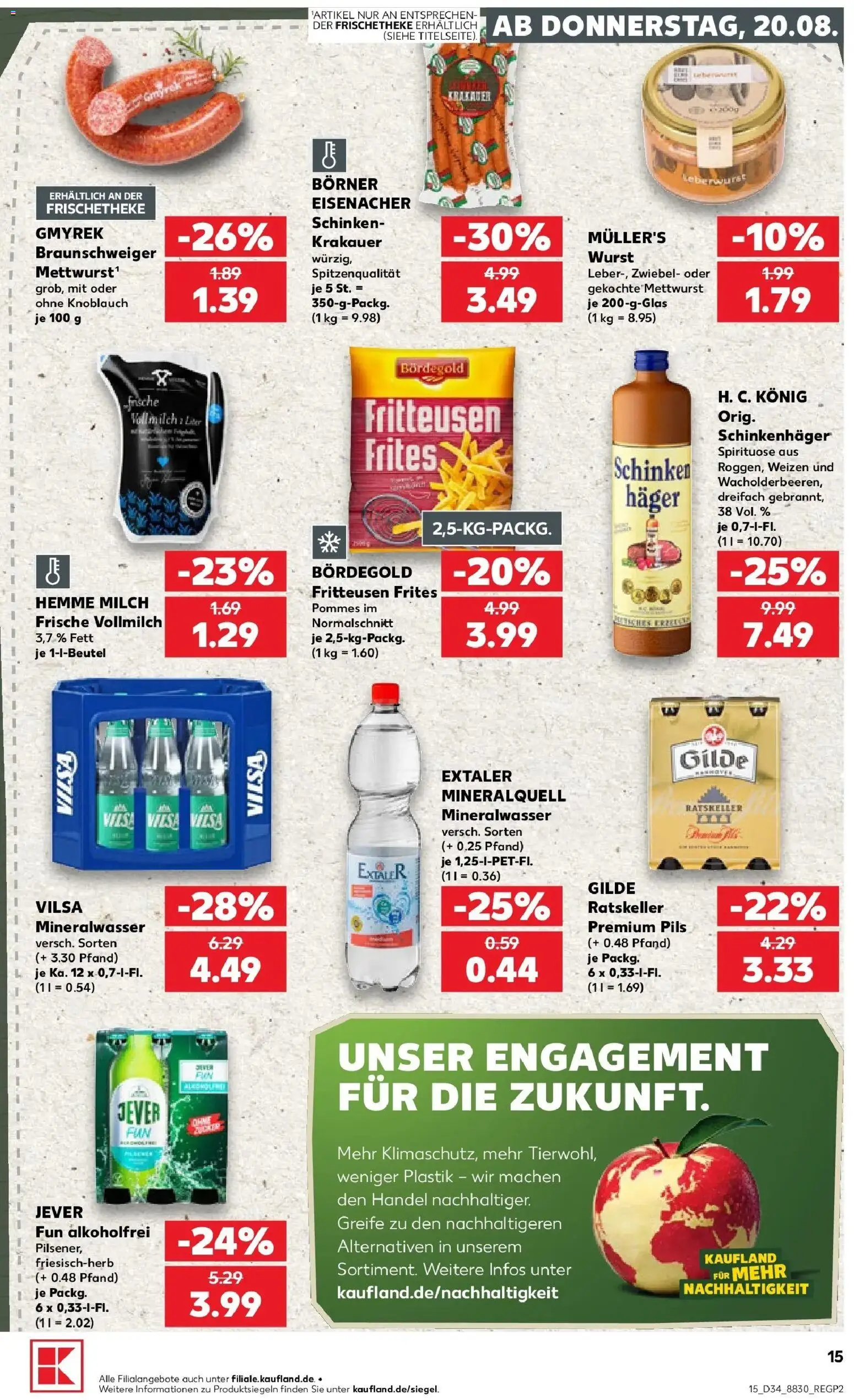 Kaufland Prospekt Barsinghausen – gültig ab 17.08.2026 | Seite: 26 | Produkte: Pils, Pommes, Knoblauch, Schinken