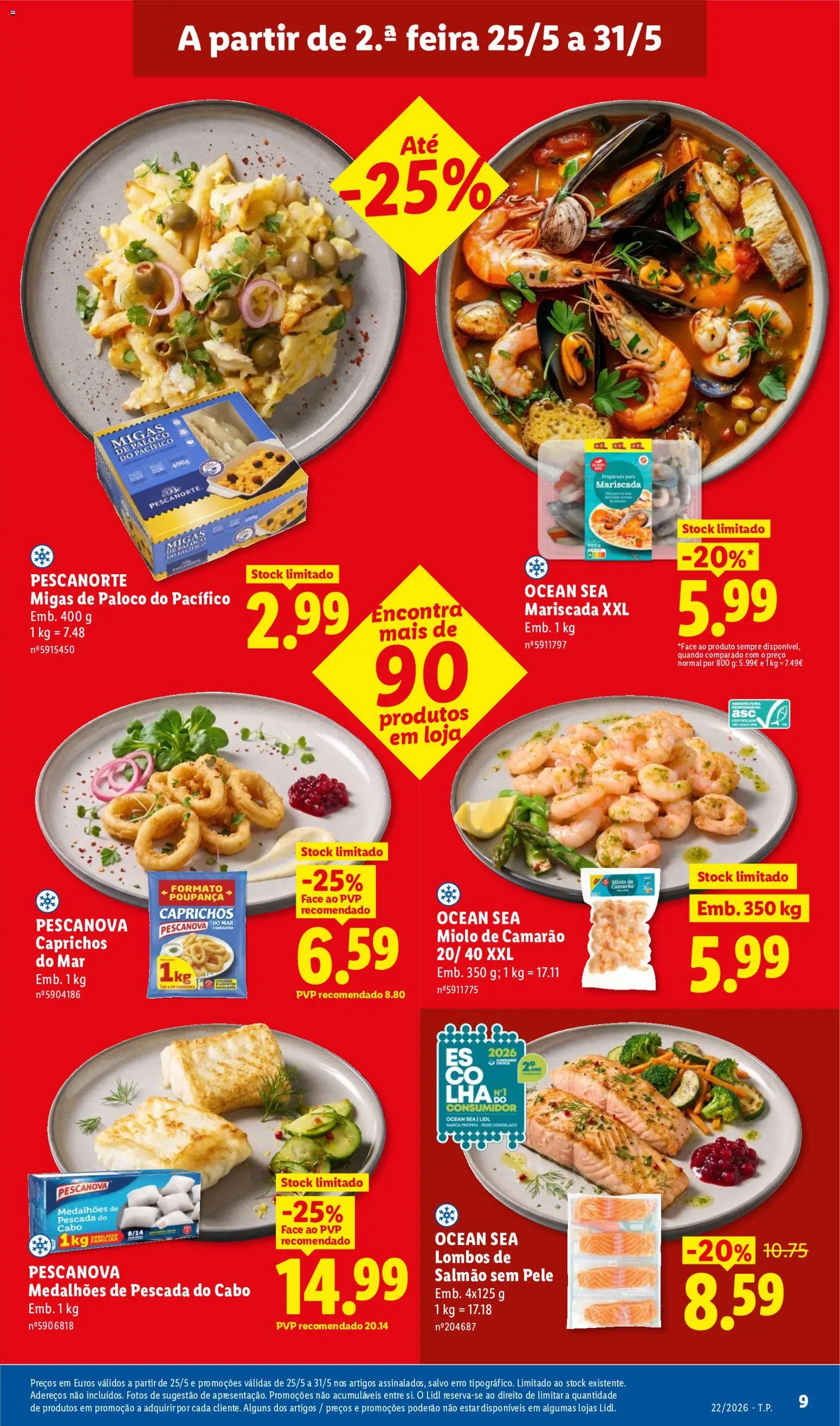 Lidl folheto │ válido de 25.05.2026 | Página: 9 | Produtos: Cabo, Pescada, Pescada do cabo, Salmão