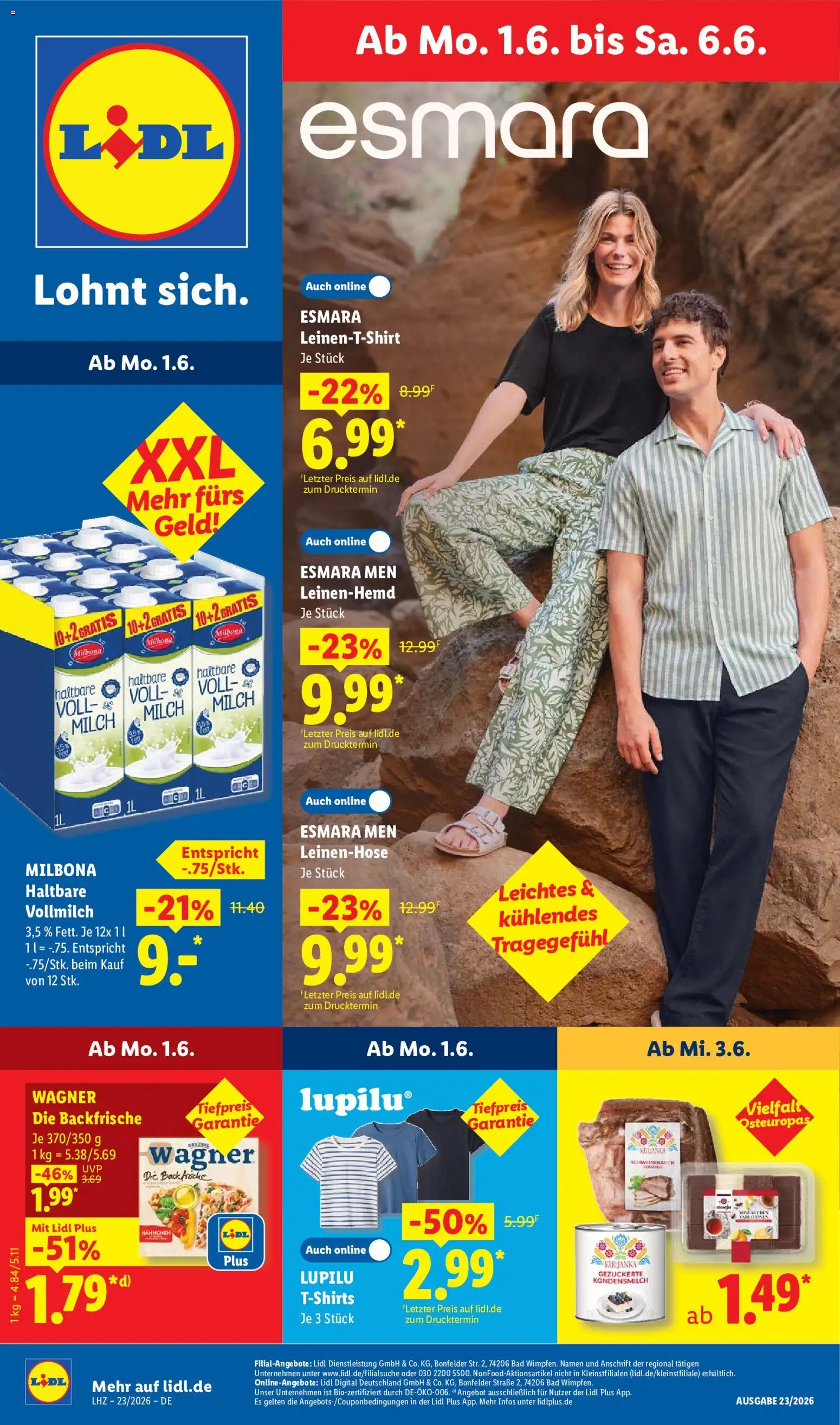 Lidl Německo leták od 01.06.2026 | Strana: 5 | Produkty: Milbona