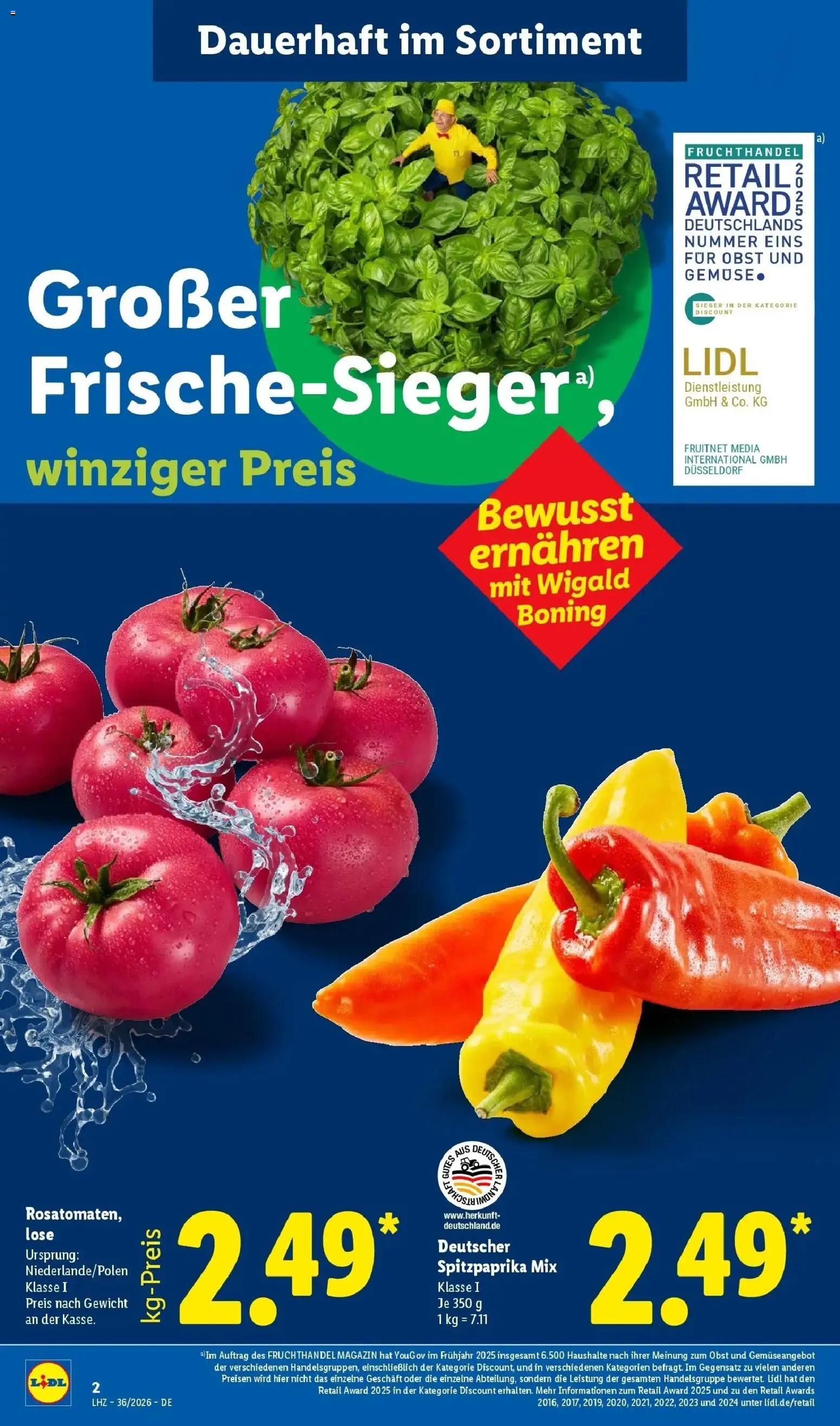 Lidl Prospekt Hamburg (ab 31.08.2026) zum Blättern » Angebote | Seite: 2 | Produkte: Gewicht, Gemüse, Obst, Magazin