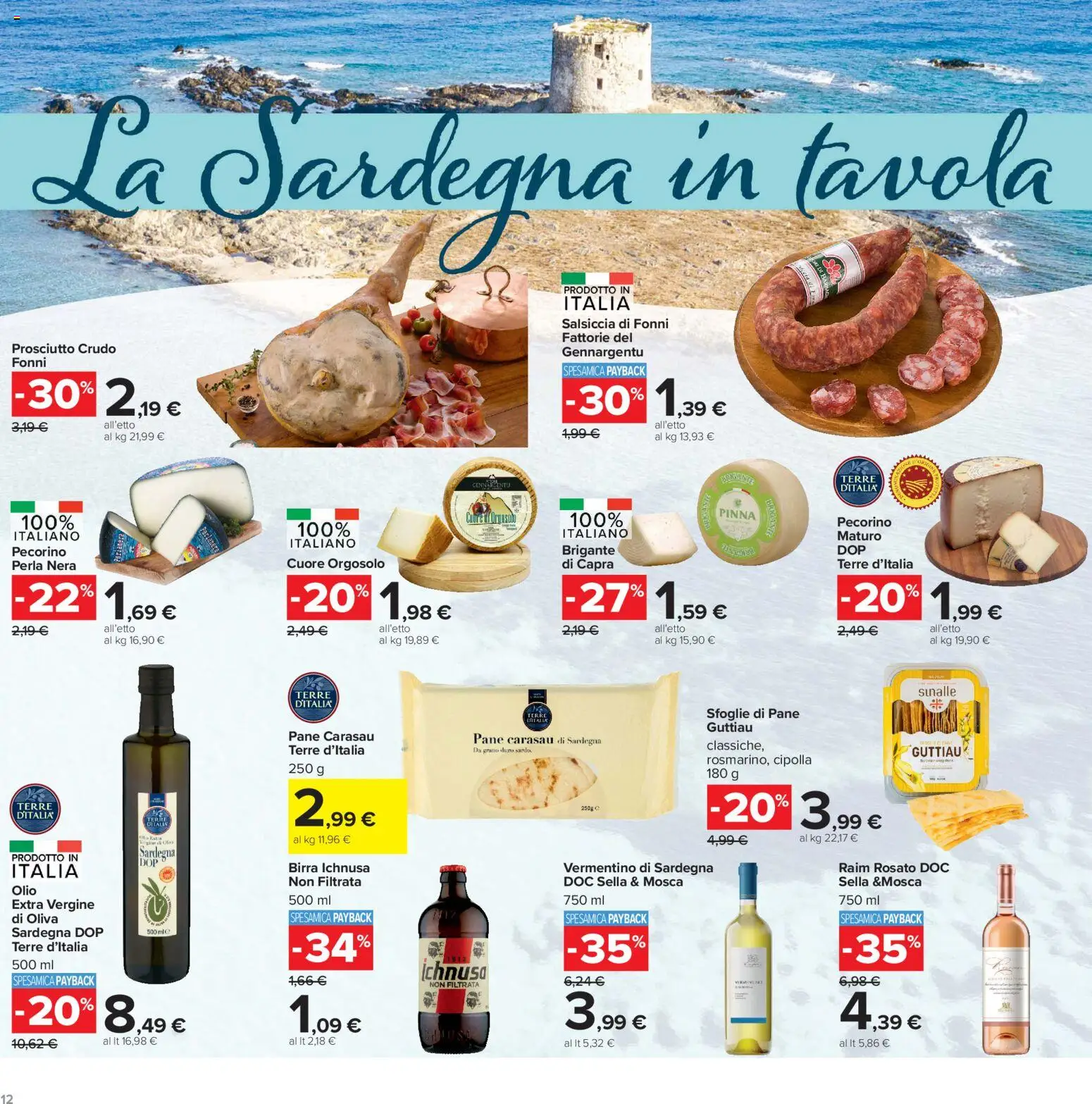 Volantino Carrefour del 15/09/2026 | Pagina: 12 | Prodotti: Birra, Olio, Salsiccia, Pecorino