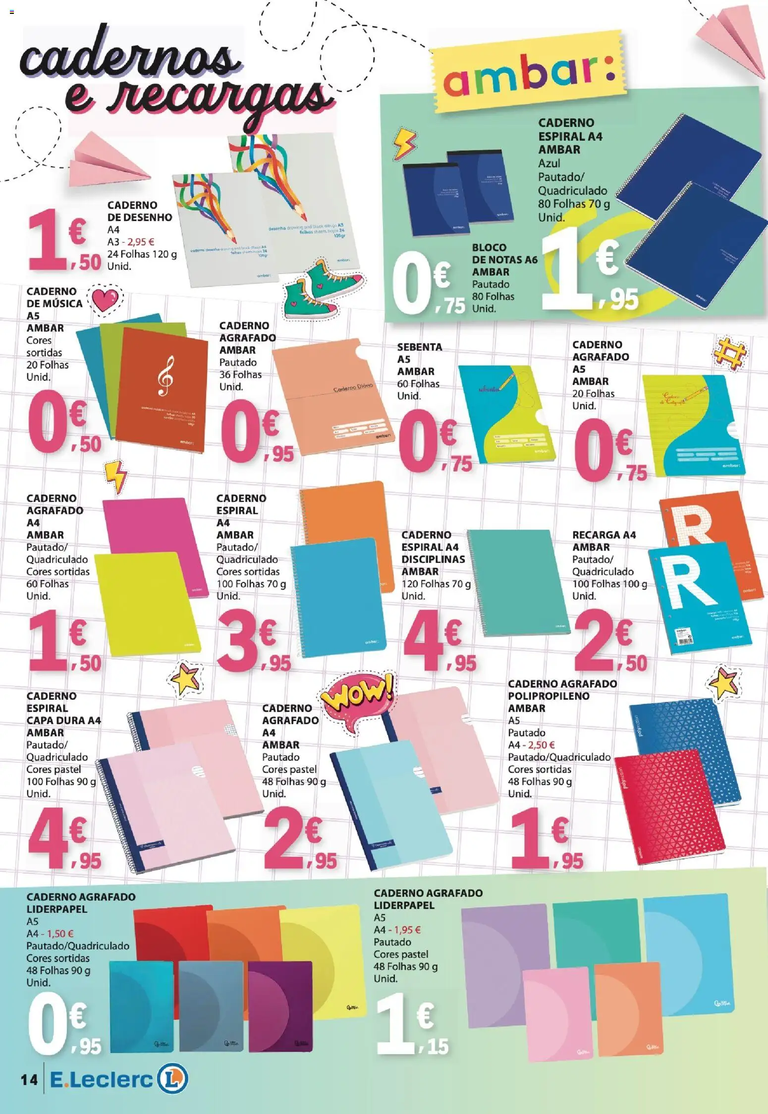 E.Leclerc - Folheto Regresso Às Aulas 2 │ válido de 25/08/2026 | Página: 14 | Produtos: Caderno, Cadernos