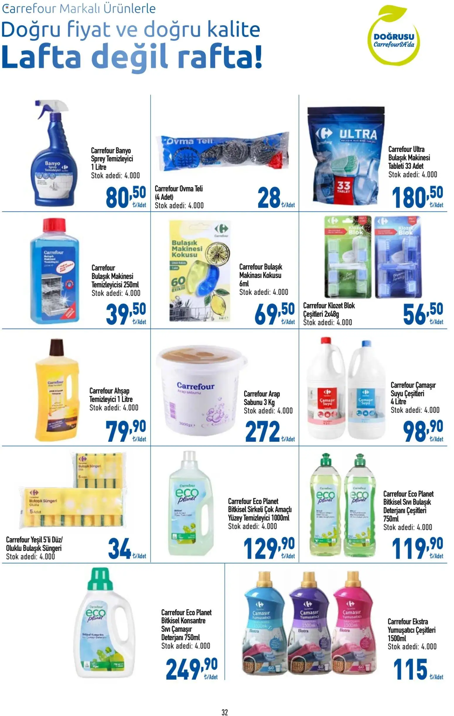 CarrefourSA Katalog - 09 Temmuz 2026 tarihinden itibaren geçerlidir | Sayfa: 32 | Ürünler: Arap sabunu, Banyo, Yumuşatıcı, Yüzey temizleyici