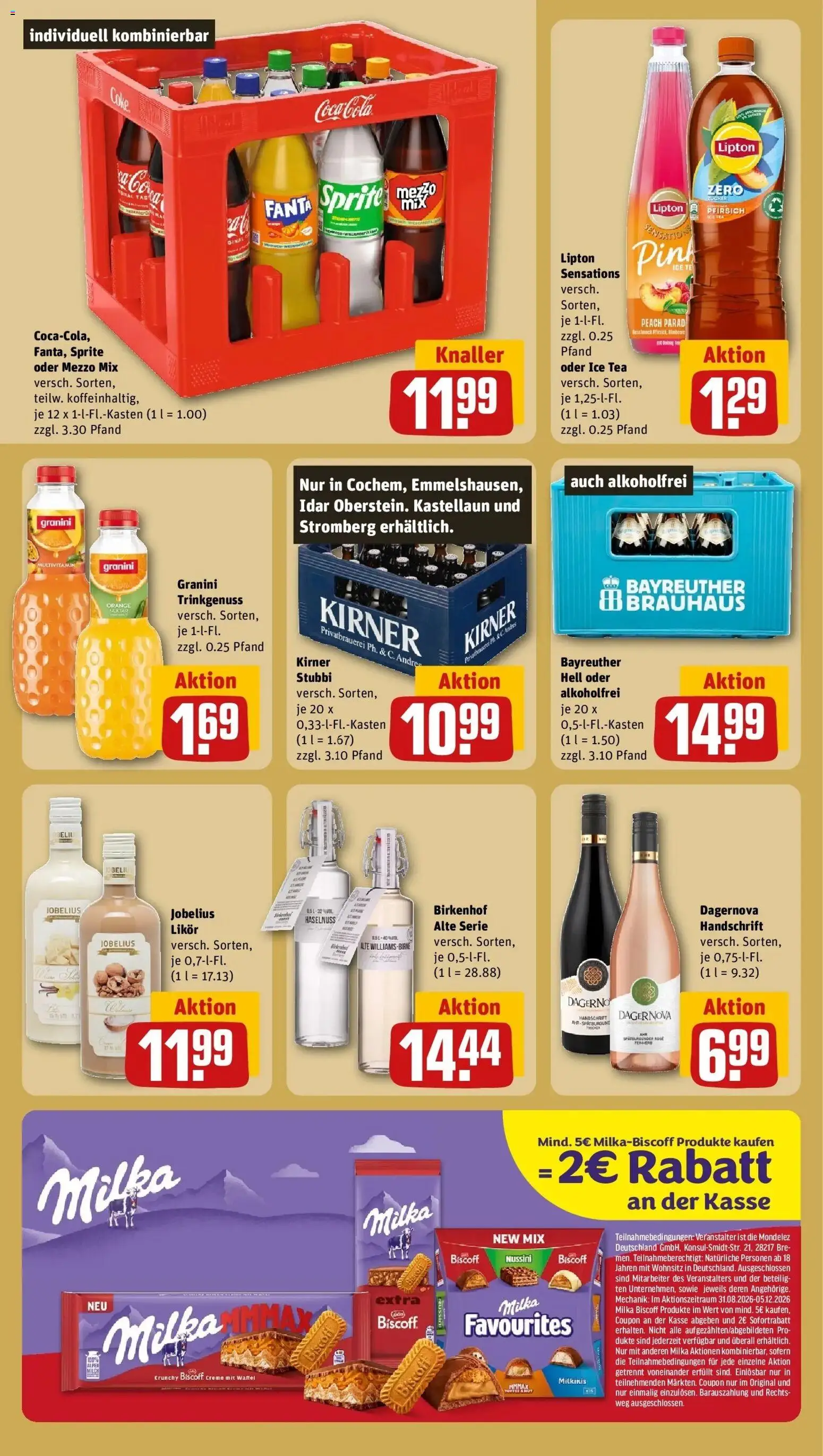 REWE Prospekt ab 28.09.2026 zum Blättern » Angebote | Seite: 22 | Produkte: Mezzo mix, Likör, Himbeere, Oder mezzo mix