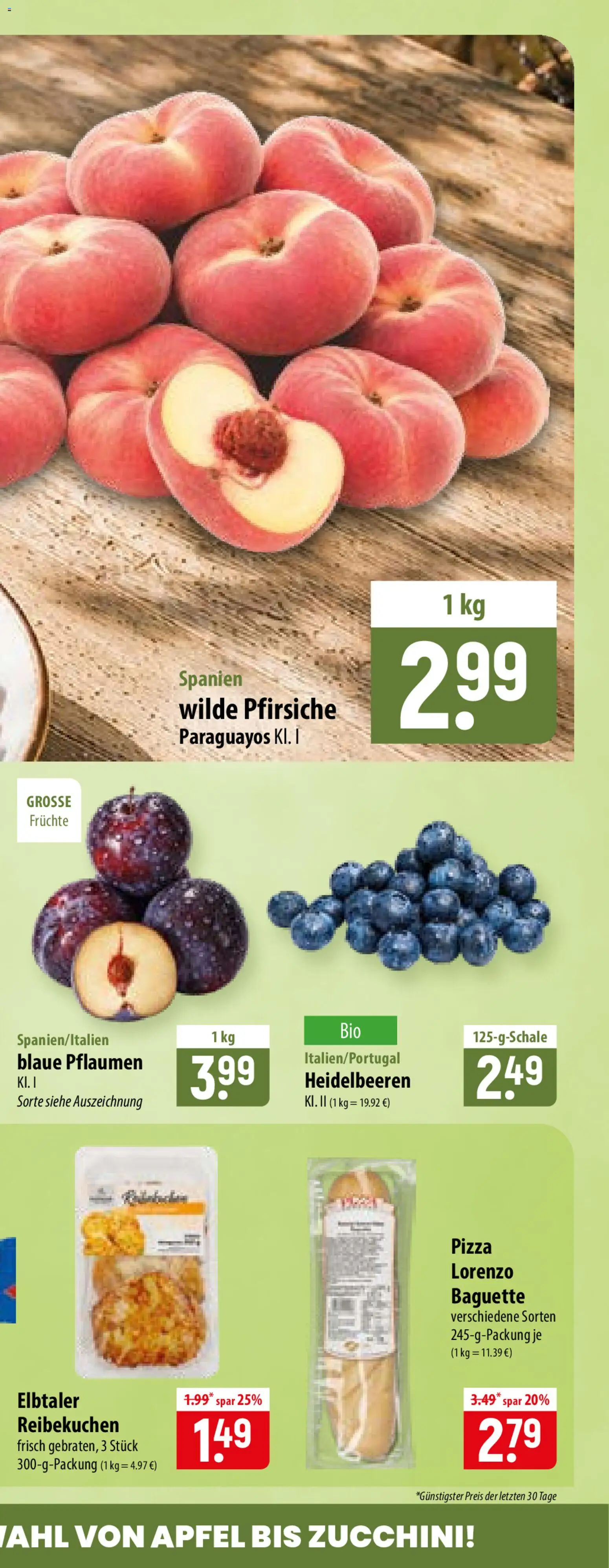 Famila Prospekt – gültig ab 13.07.2026 | Seite: 7 | Produkte: Pflaumen, Baguette, Heidelbeeren, Zucchini