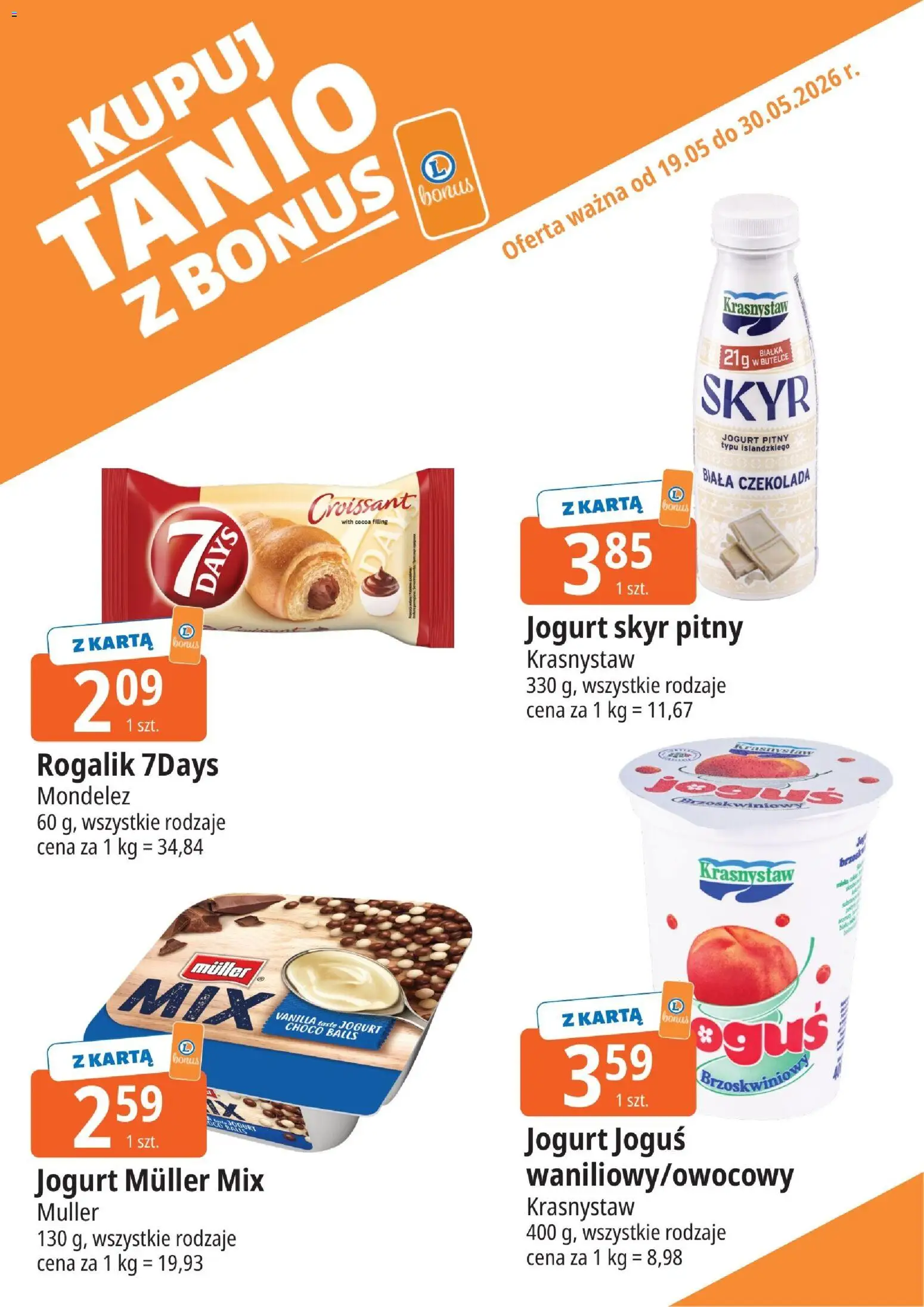 E.Leclerc gazetka - Radom kupony dodatkowe od 19.05.2026 | Strona: 5 | Produkty: Karta, Jogurt, Czekolada, Skyr