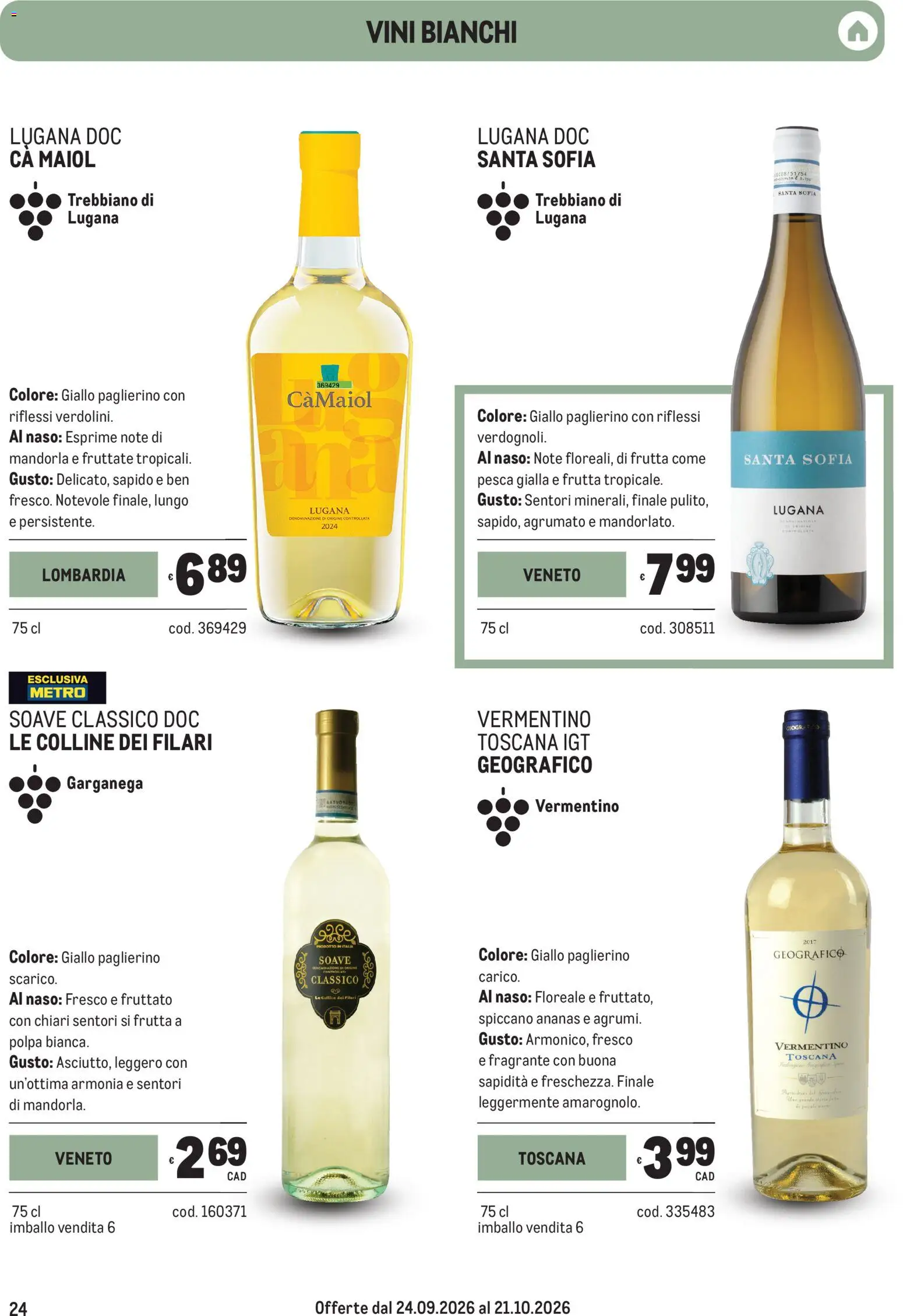 Volantino Metro del 24/09/2026 | Pagina: 24 | Prodotti: Frutta, Mandorla, Pesca, Ananas
