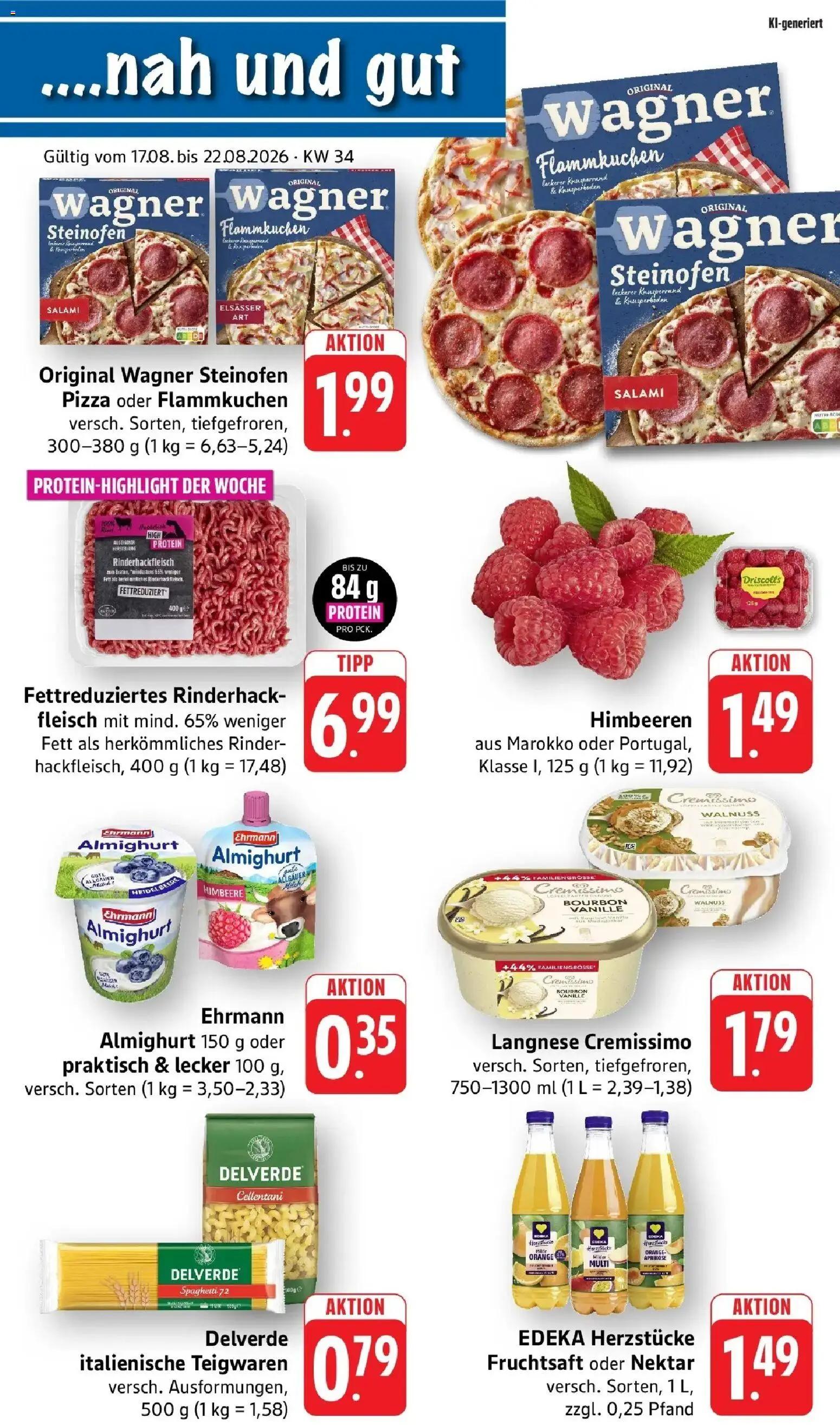 nah & gut Prospekt Gengenbach – gültig ab 17.08.2026 | Seite: 1 | Produkte: Langnese cremissimo, Cremissimo, Ehrmann almighurt, Fruchtsaft