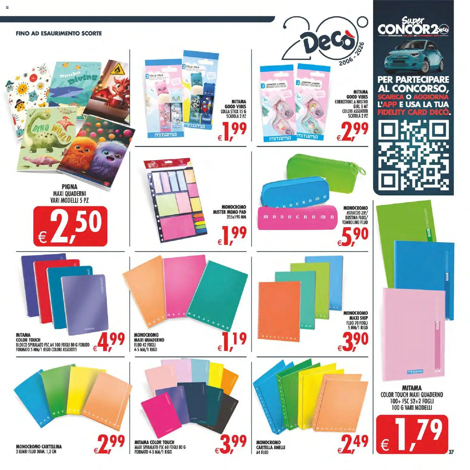 Volantino Decò del 11/09/2026 | Pagina: 40 | Prodotti: Colla, Astuccio, Quaderno, Scatola