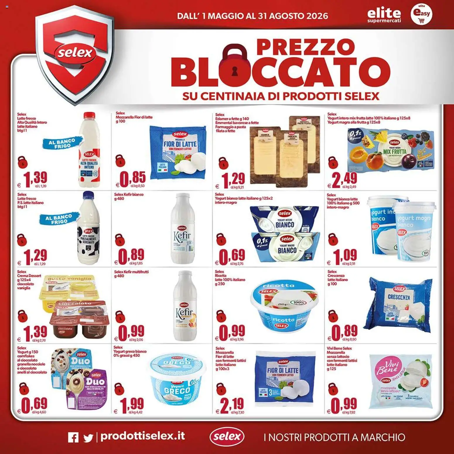 Volantino Elite Supermercati del 01.05.2026 | Pagina: 5 | Prodotti: Crema, Latte, Ricotta, Emmental