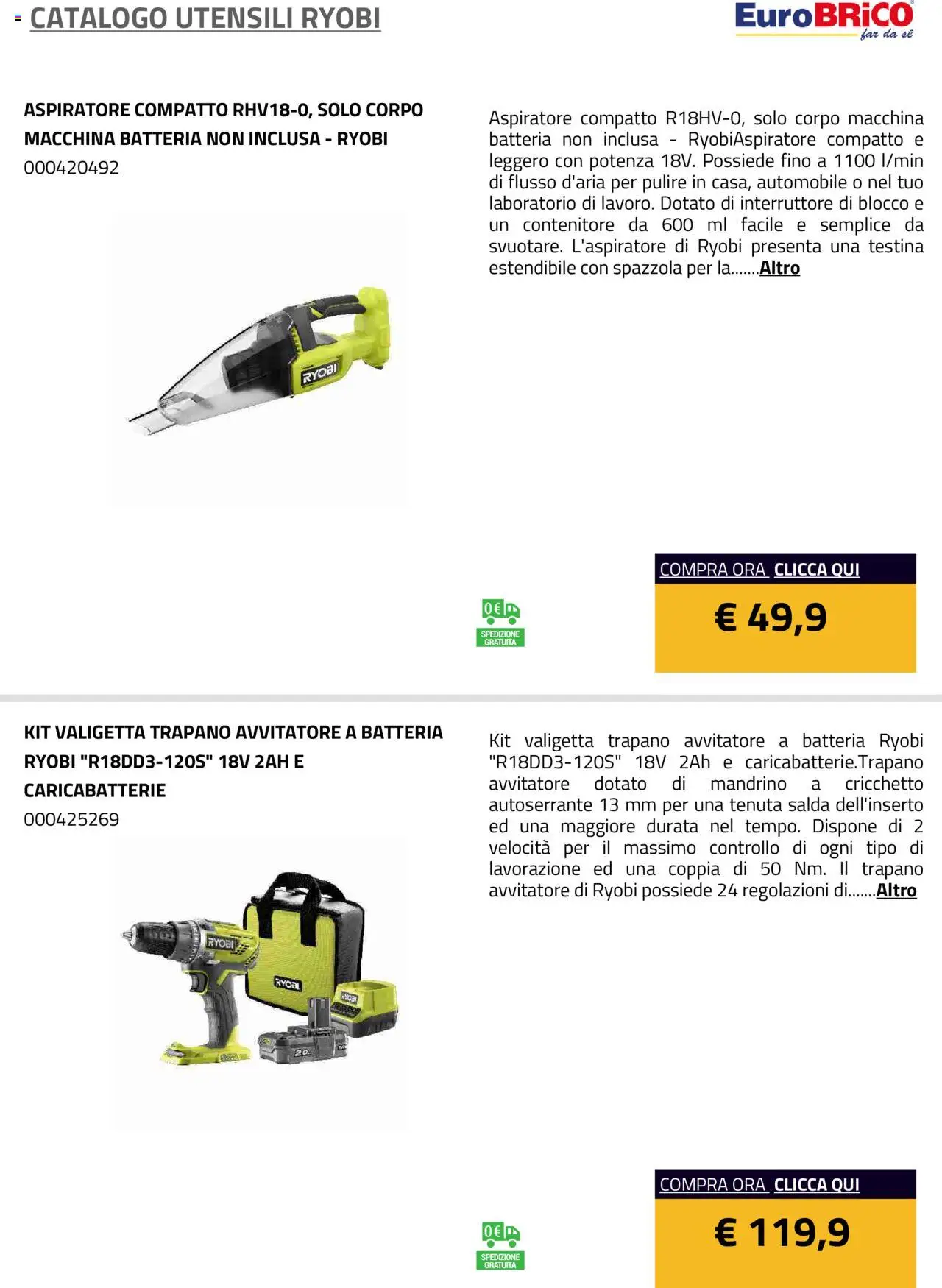 Volantino Eurobrico del 23.07.2025 | Pagina: 65 | Prodotti: Trapano, Contenitore, Valigetta, Batteria