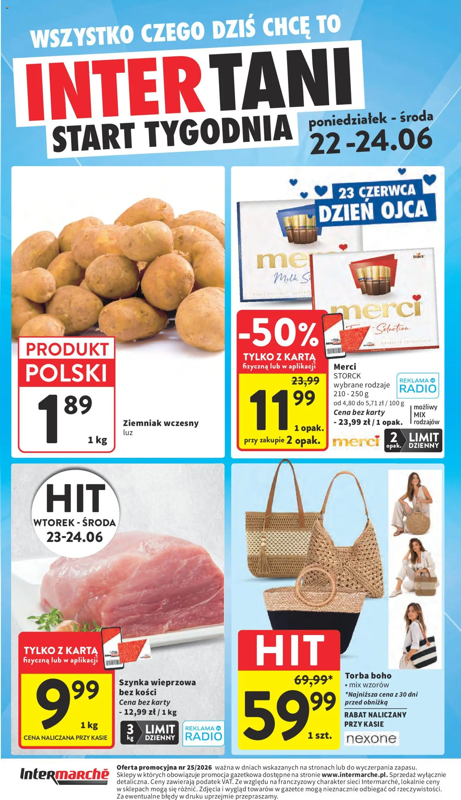 Intermarche gazetka od 18.06.2026 | Strona: 42 | Produkty: Radio, Torba, Merci, Szynka wieprzowa