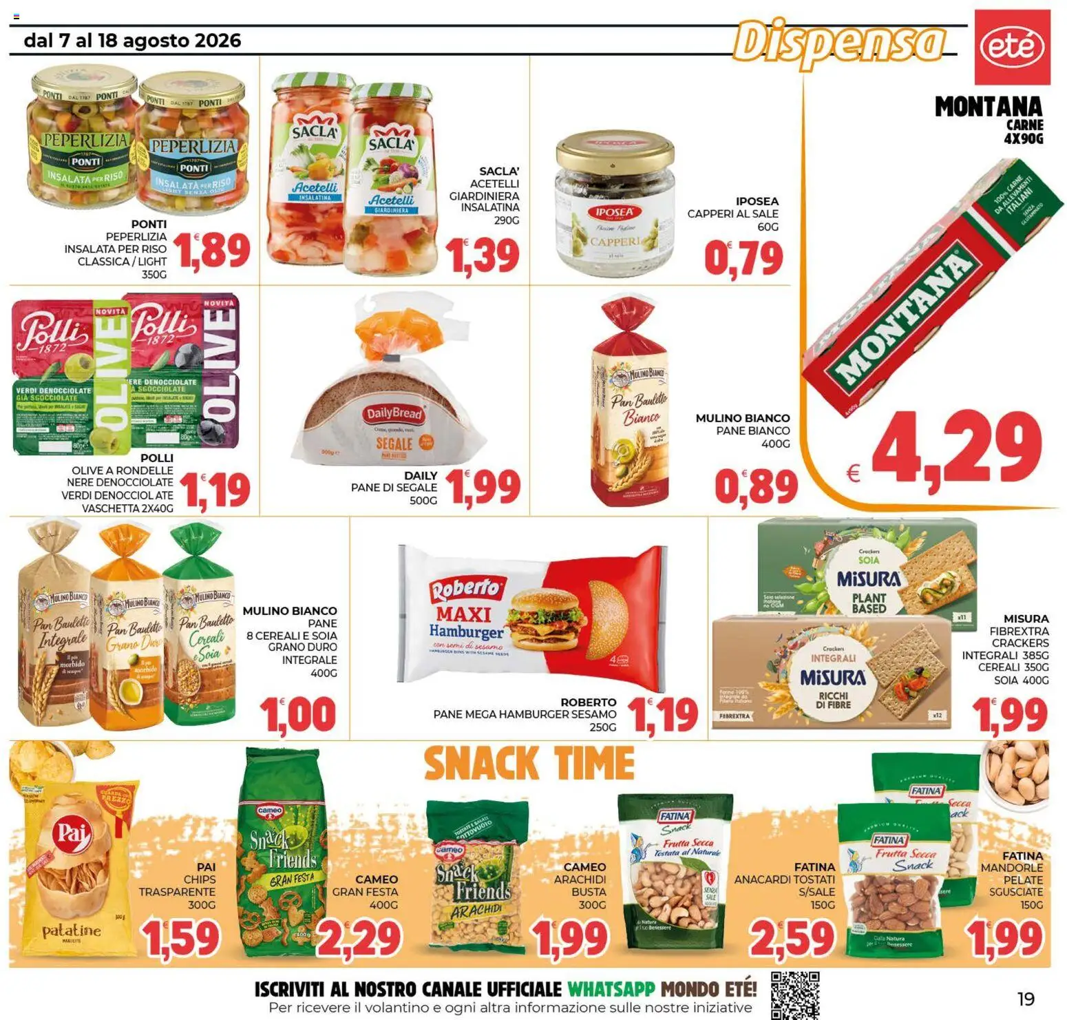 Volantino Eté del 07/08/2026 | Pagina: 19 | Prodotti: Cereali, Olive, Sesamo, Hamburger