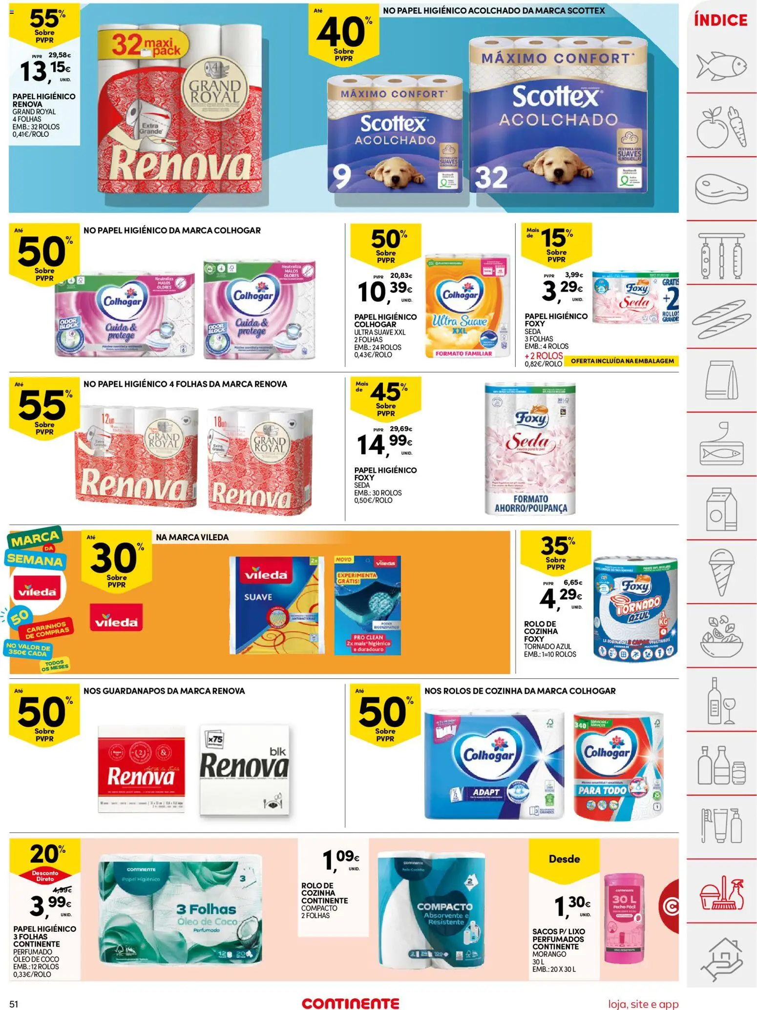 Continente folheto │ válido de 05.05.2026 | Página: 51 | Produtos: Papel higiénico, Guardanapos, Óleo