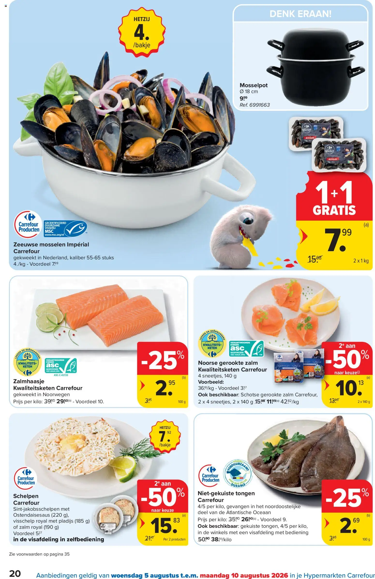 {H1} | Pagina: 20 | Producten: Zalm, Mosselen, Gerookte zalm, Pot