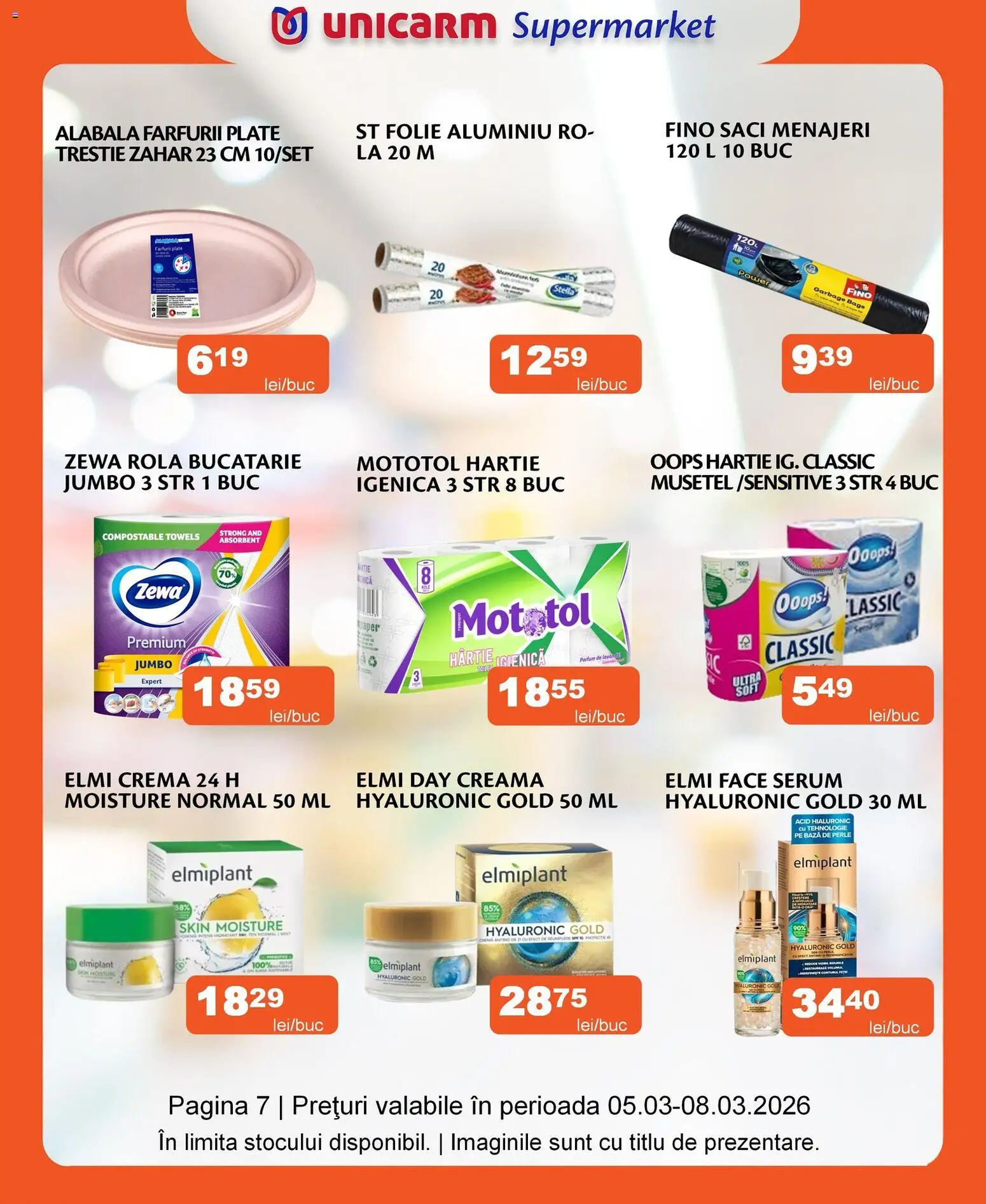 Noul catalog Unicarm – valabil de la 05.03.2026 | Pagină: 9 | Produse: Crenvurști, Șuncă, Pizza, Cârnați