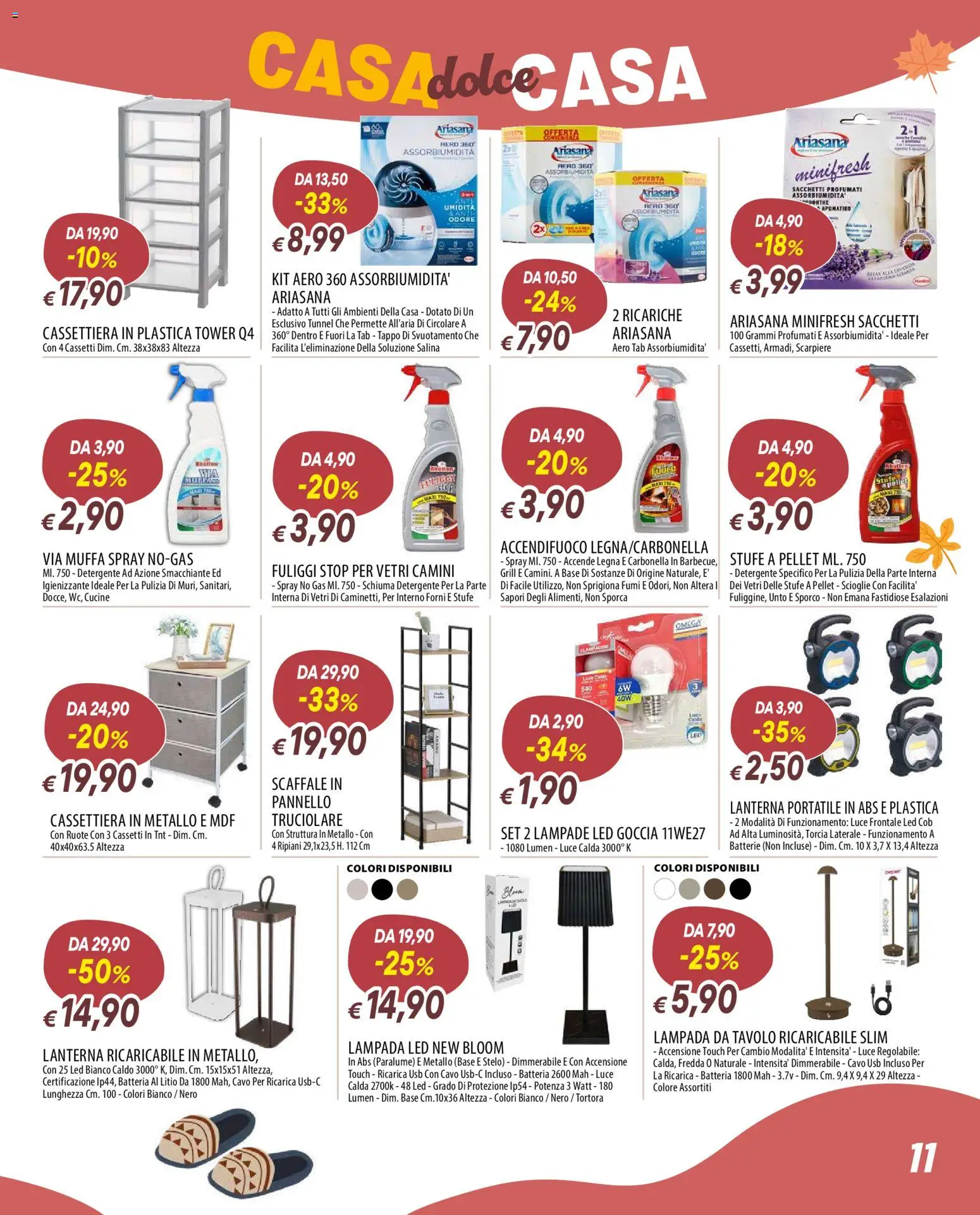 Volantino Galassia del 19/10/2026 | Pagina: 11 | Prodotti: Schiuma, Cucine, Cassettiera, Lampada