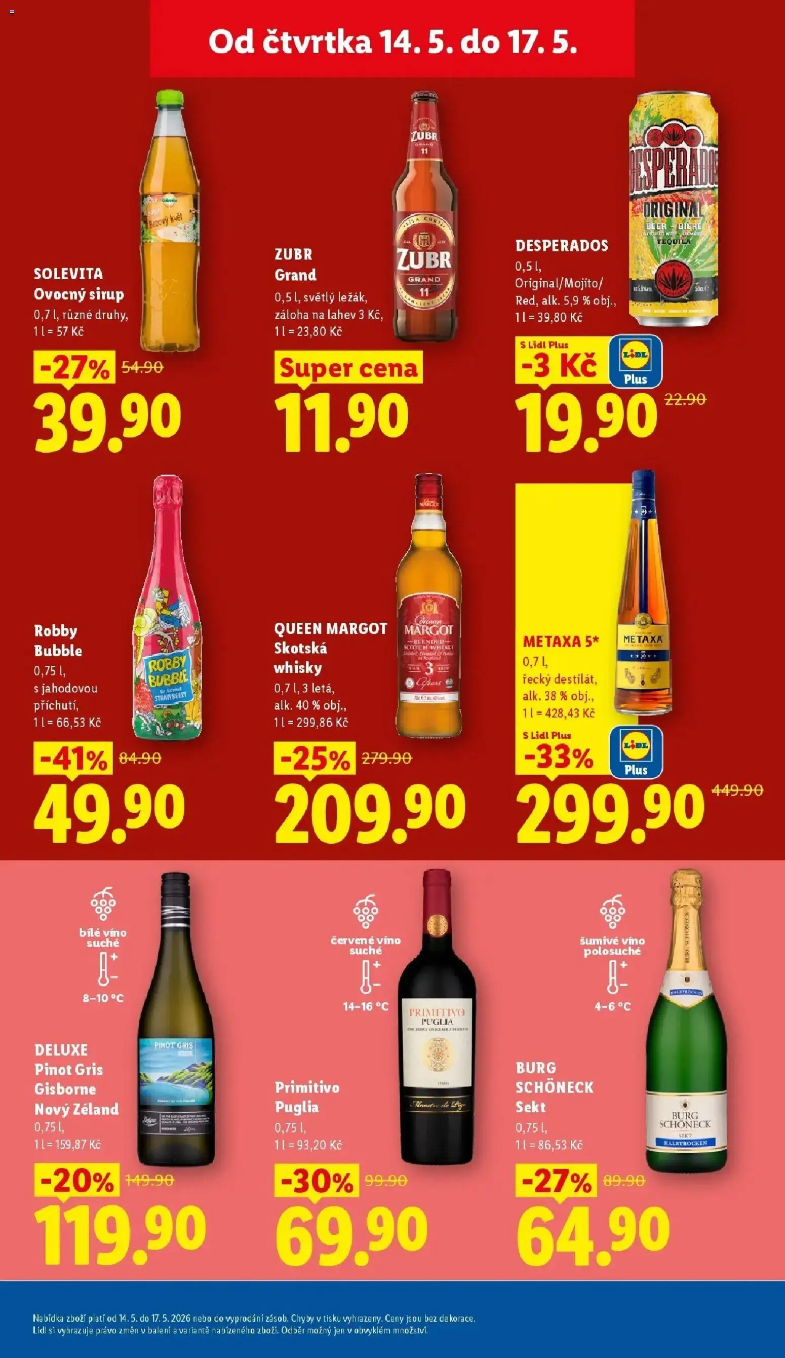 Lidl aktuální leták od 14.05.2026 | Strana: 23 | Produkty: Zubr, Desperados, Brandy, Deluxe