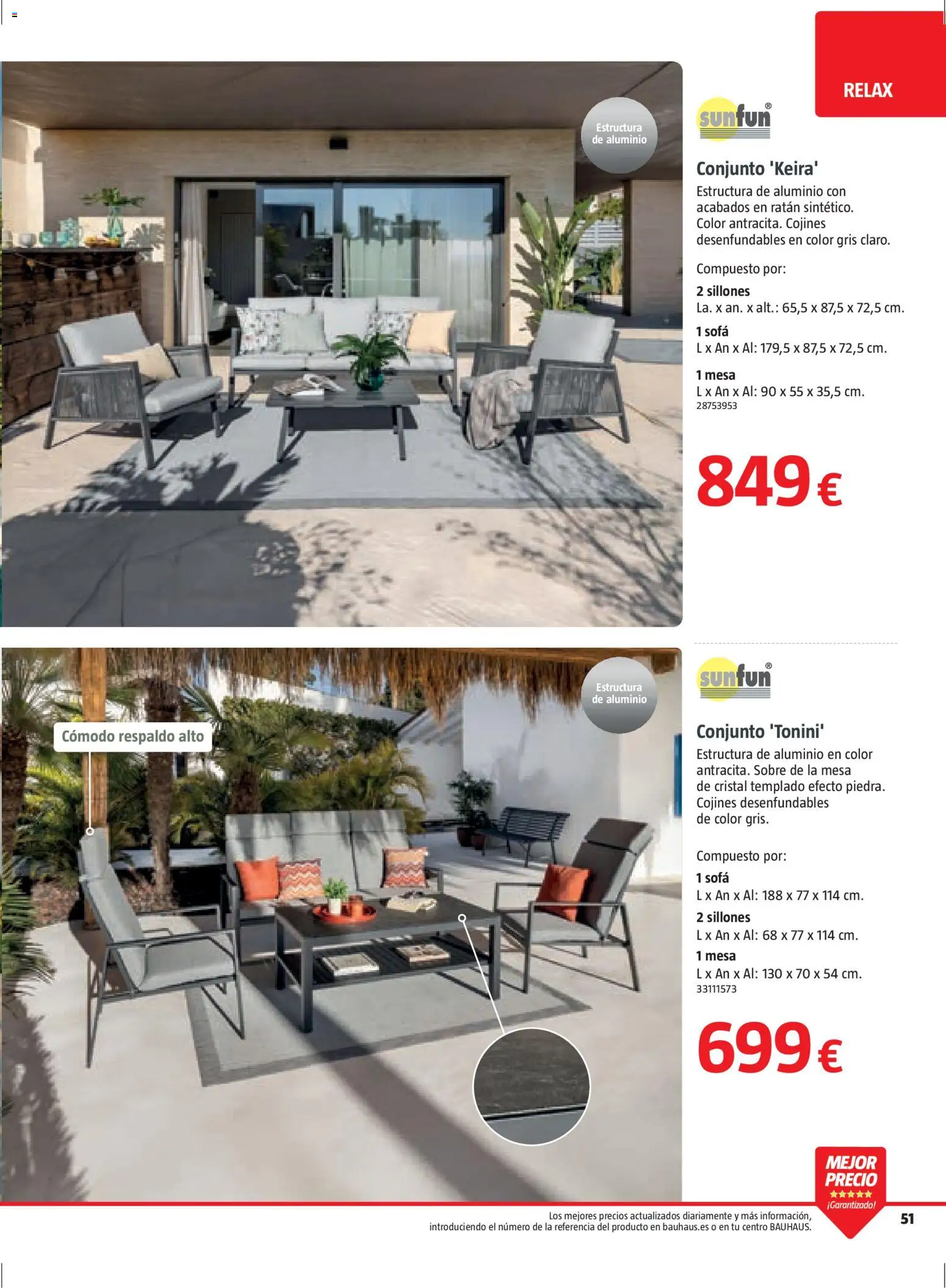Bauhaus Verano │ válido desde el 16.03.2026 | Página: 51 | Productos: Sofá, Mesa