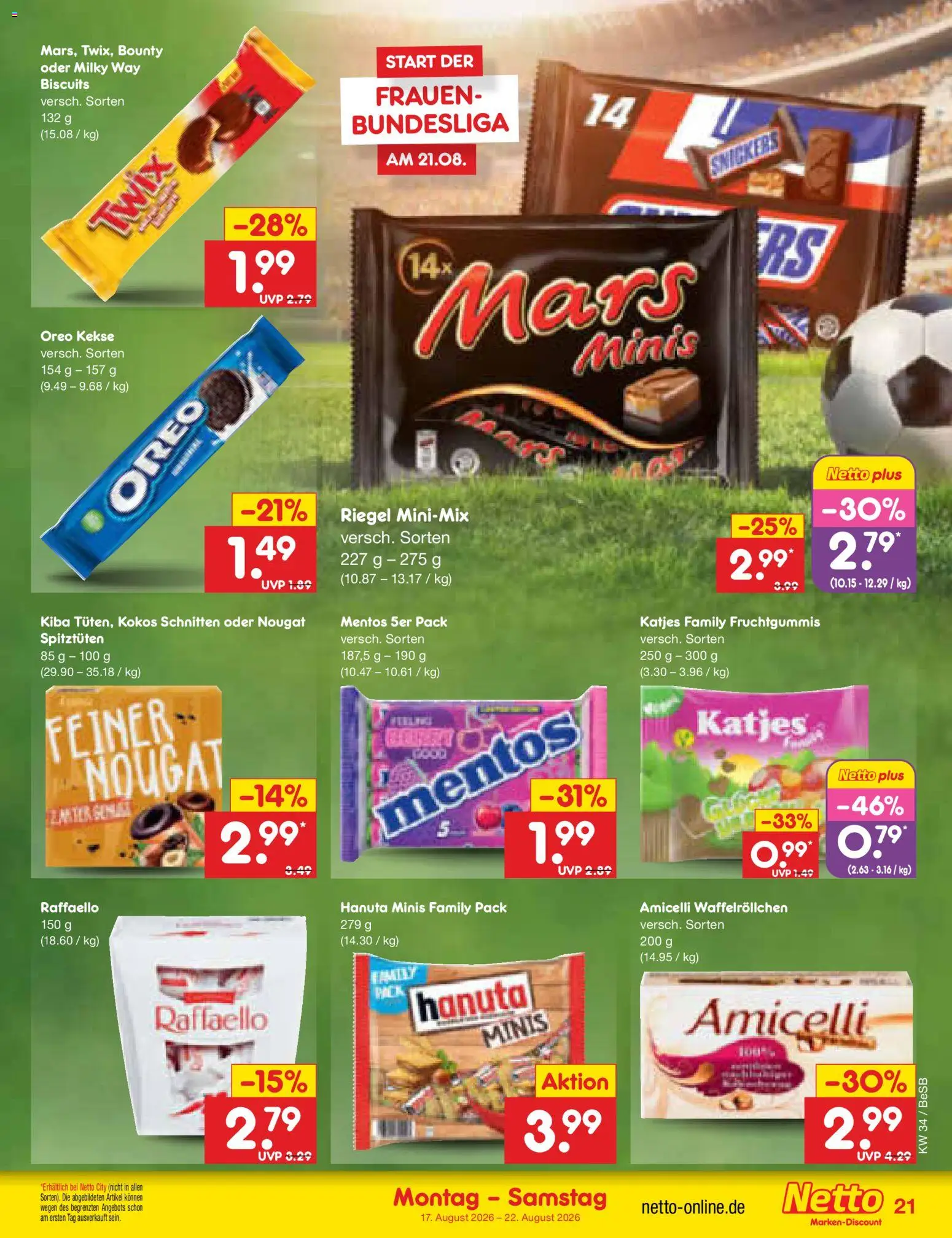 Netto Marken-Discount Prospekt – gültig ab 17.08.2026 | Seite: 27 | Produkte: Raffaello, Mars, Twix, Kekse