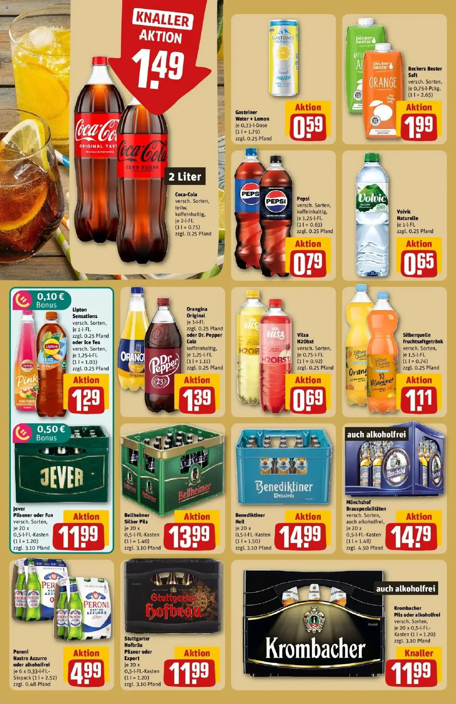 REWE Prospekt ab 24.08.2026 zum Blättern » Angebote | Seite: 16 | Produkte: Cola, Pfirsich, Krombacher, Pepsi