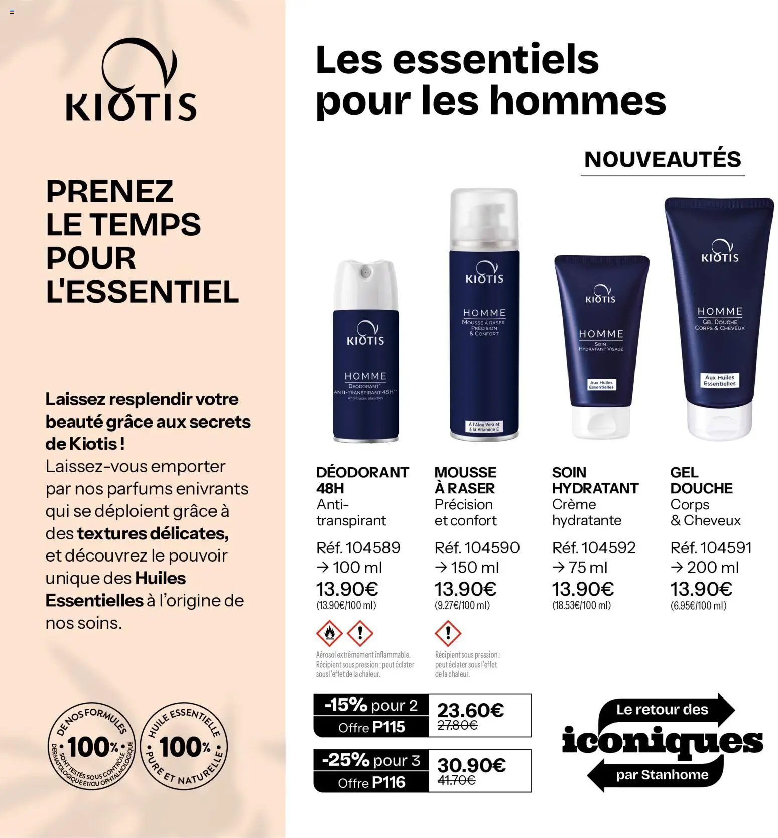 {H1} | Page: 16 | Produits: Mousse à raser, Gel douche, Déodorant, Crème