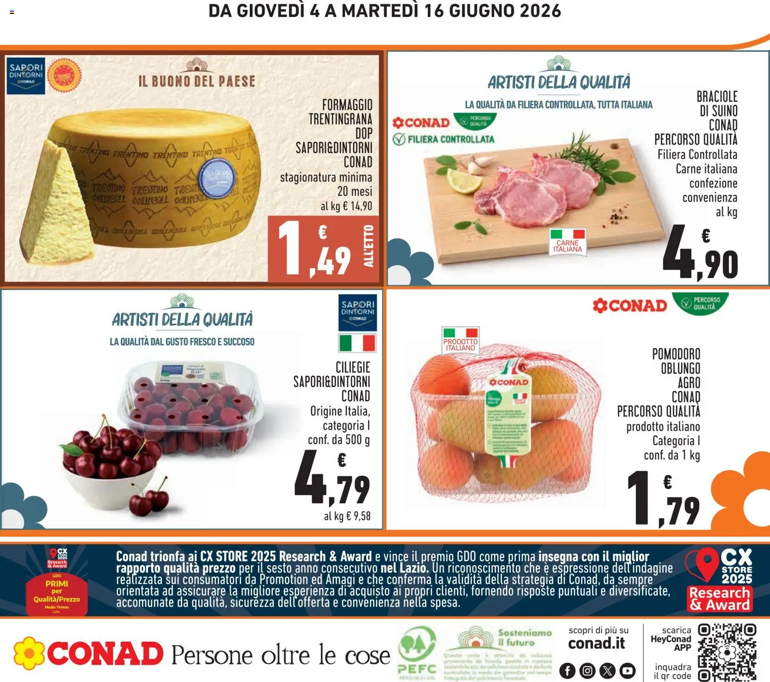 Volantino Conad del 04.06.2026 | Pagina: 28 | Prodotti: Suino, Pomodoro, Formaggio