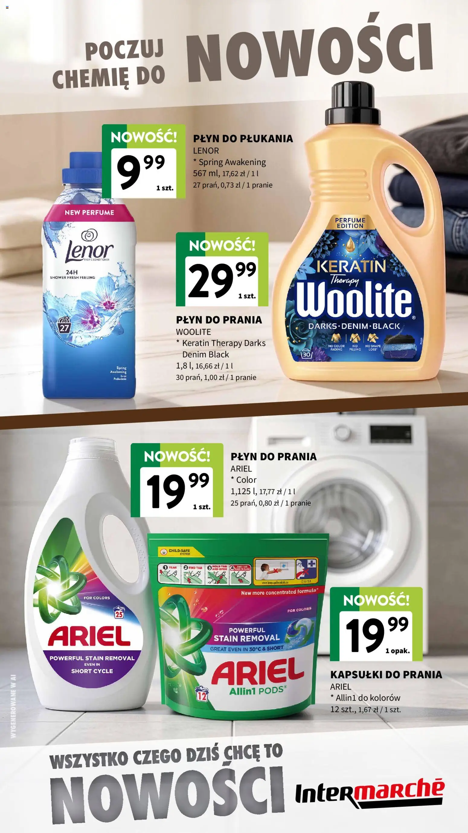 Intermarche gazetka - Nowości Wrzesień od 09.09.2026 | Strona: 10 | Produkty: Płyn do płukania, Kapsułki, Ariel, Kapsułki do prania