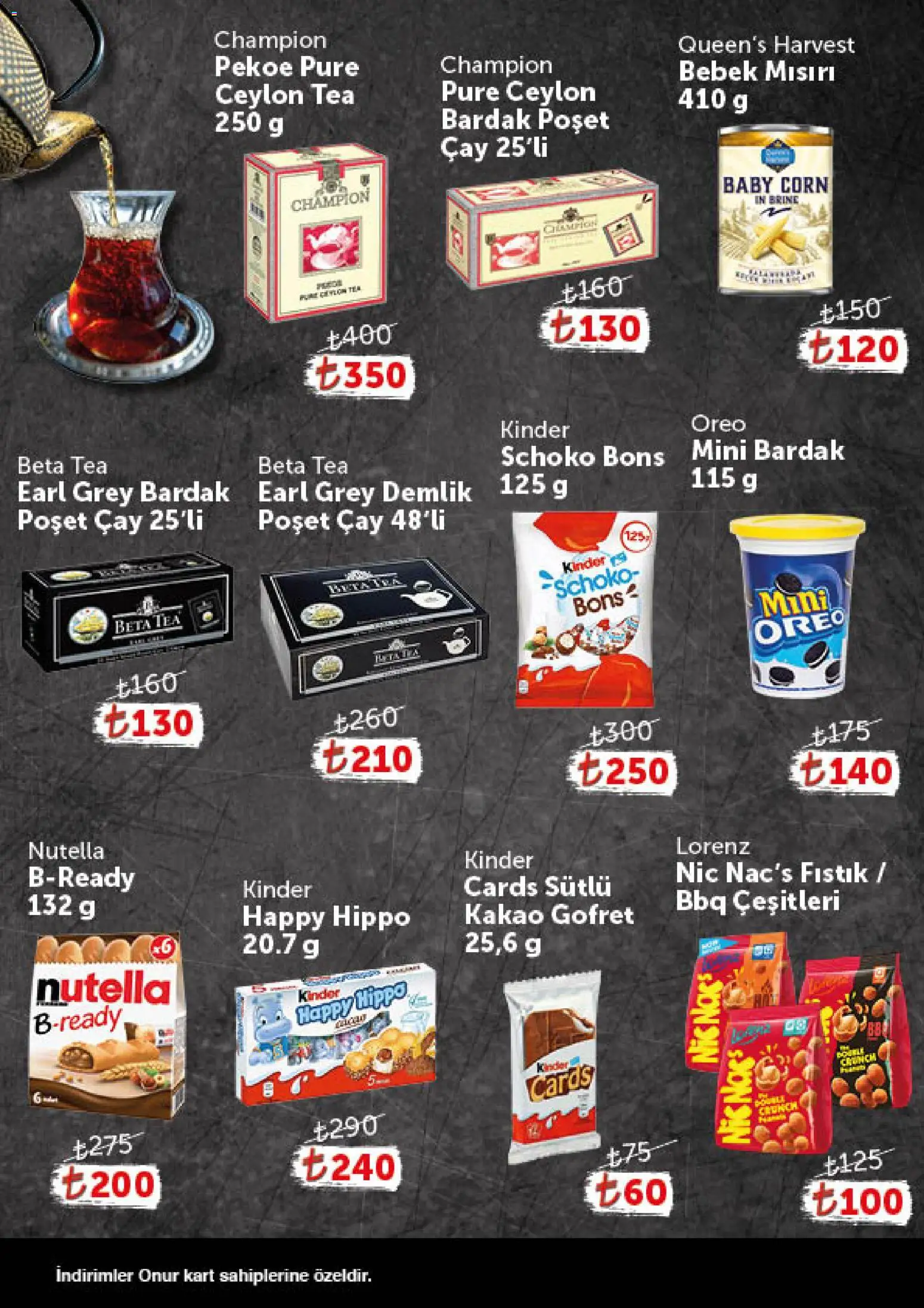Onur Market - Katalog Gurme - 13 Ekim 2026 tarihinden itibaren geçerlidir | Sayfa: 12 | Ürünler: Gofret, Çay, Bardak poşet çay, Demlik