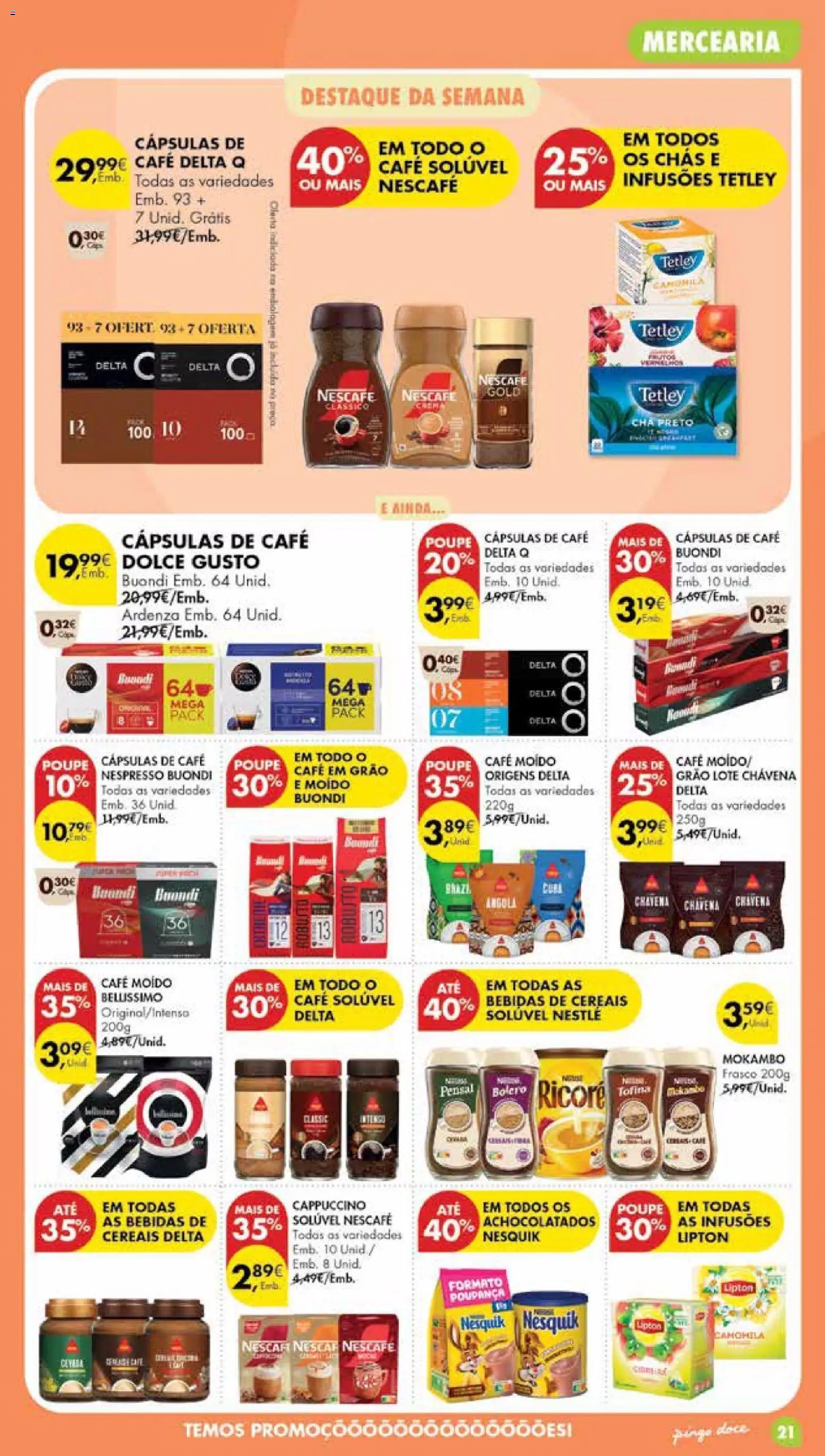 Pingo Doce folheto Poupe Esta Semana Madeira │ válido de 20/10/2026 | Página: 21 | Produtos: Café solúvel, Café, Chá, Dolce gusto